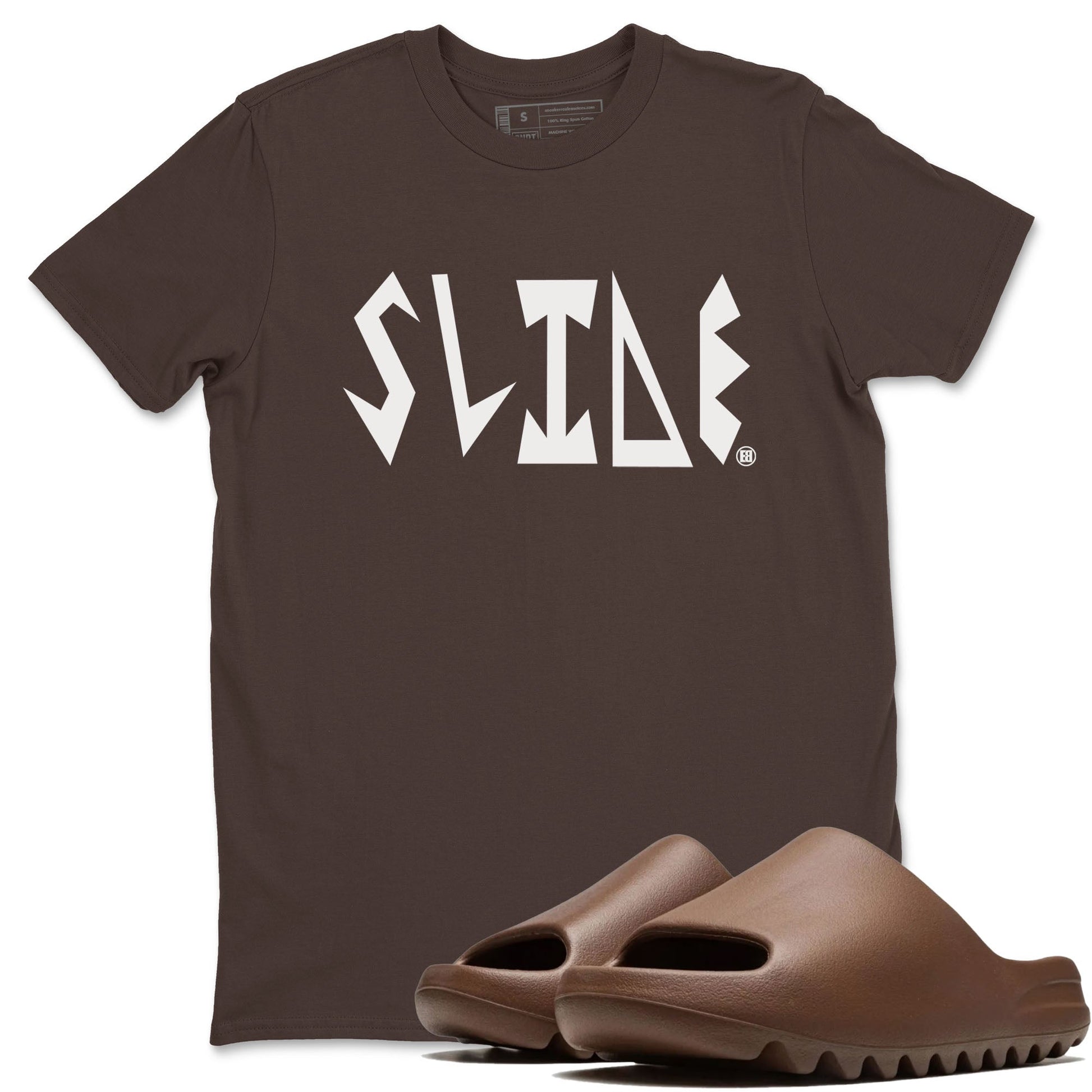 Yeezy Slide Flax shirts to match jordans Slide Letters sneaker match tees Yeezy Slide Flax SNRT Sneaker Tees streetwear brand Dark Chocolate 1 unisex cotton tee