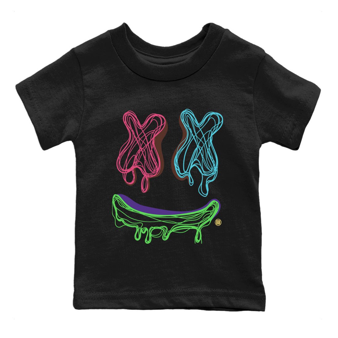 Air Force 1 Undefeated Fauna Brown shirt to match jordans Smile Doodle sneaker tees Air Force 1 Undefeated Fauna Brown SNRT sneaker release tees baby toddler Black 2 cotton Shirt