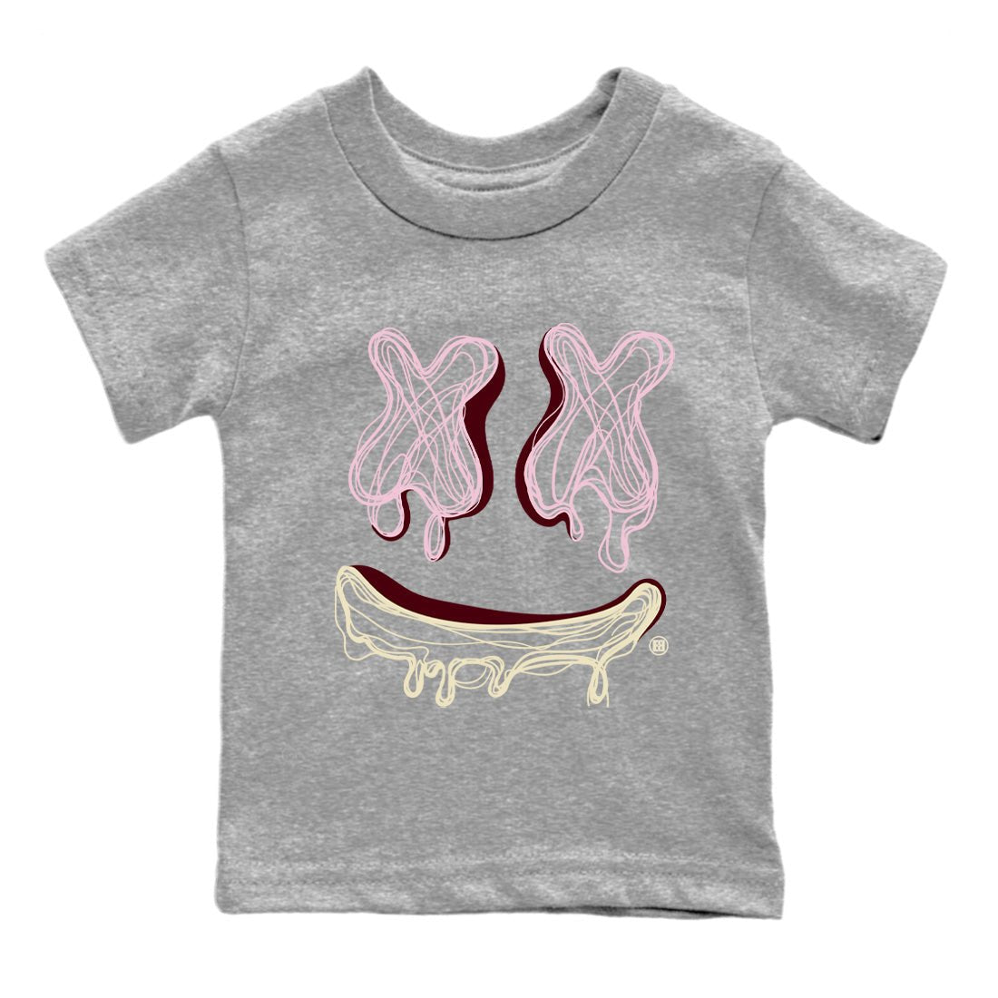 Dunk Valentines Day shirt to match jordans Smile Doodle sneaker tees Dunk Valentines Day SNRT sneaker release tees baby toddler Heather Grey 2 cotton Shirt