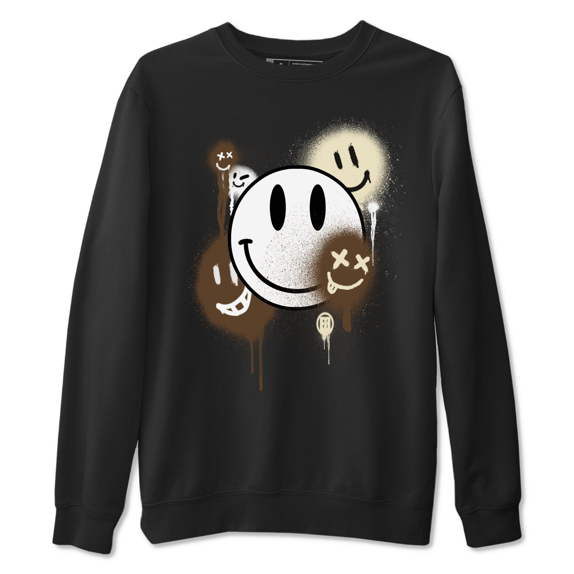1s Mocha shirts to match jordans Smile Painting sneaker match tees Air Jordan 1 Mocha match shoes to clothes SNRT Sneaker Tees unisex cotton Black 2 shirts