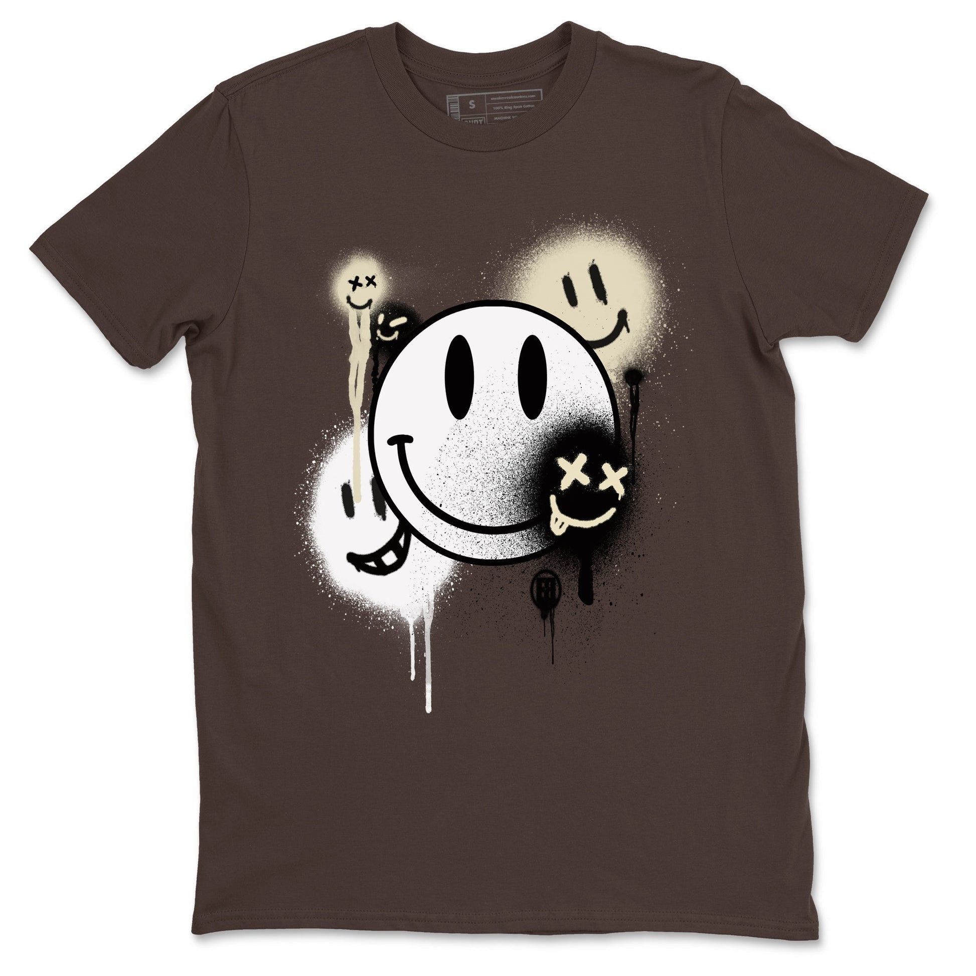 1s Mocha shirts to match jordans Smile Painting sneaker match tees Air Jordan 1 Mocha match shoes to clothes SNRT Sneaker Tees unisex cotton Dark Chocolate 2 shirts