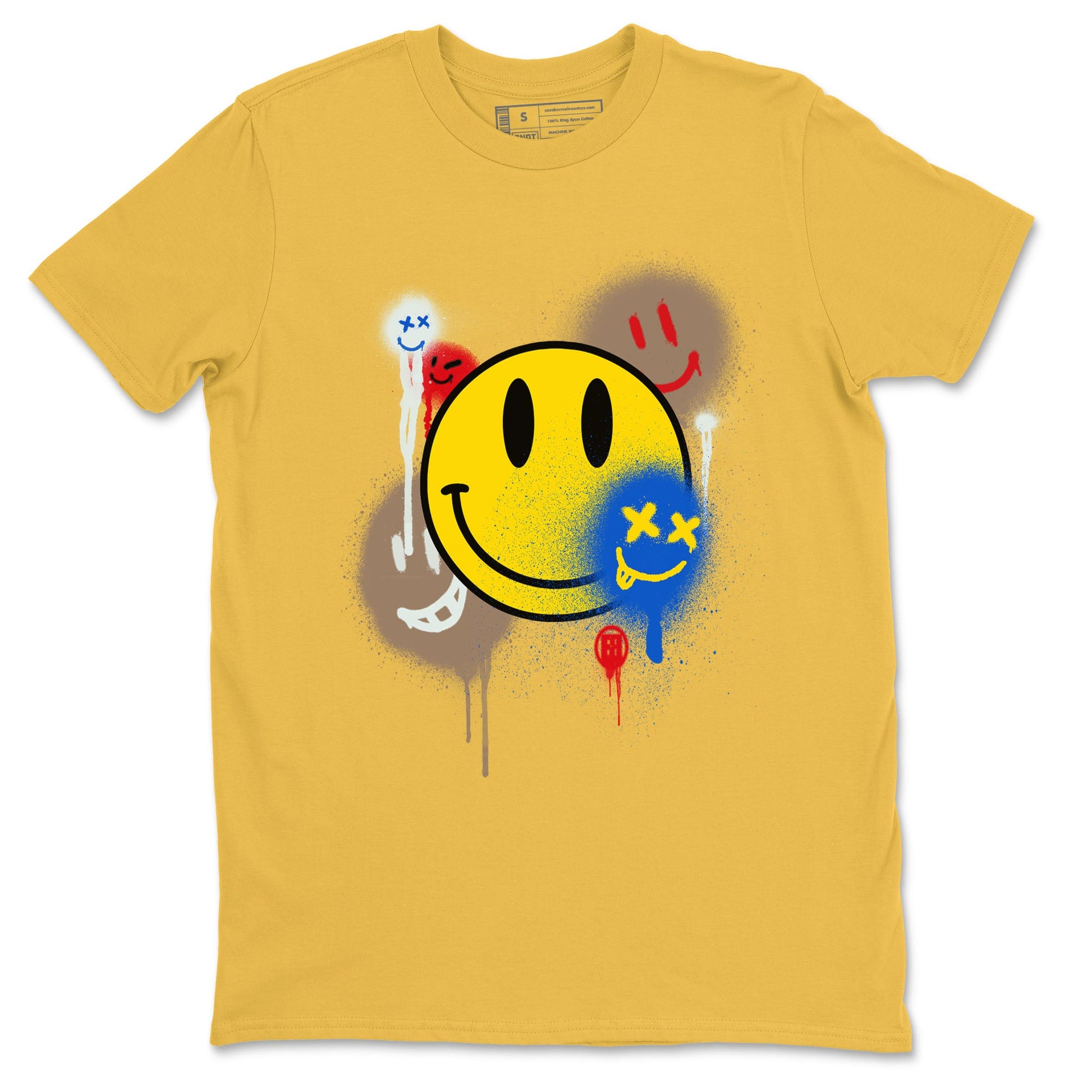 1s Travis Scott Canary shirt to match jordans Smile Painting sneaker tees Air Jordan 1 Travis Scott Canary SNRT Sneaker Release Tees unisex cotton Daisy 2 crew neck shirt