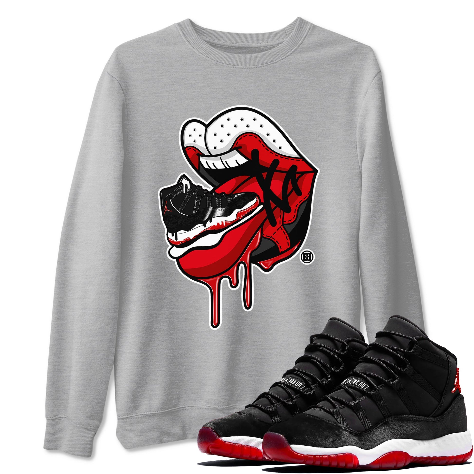 11s Bred Velvet shirts to match jordans Sneaker Addiction 2 sneaker match tees Air Jordan 11 Retro Bred Velvet match shoes to clothes SNRT Sneaker Tees unisex cotton Heather Grey 1 shirts