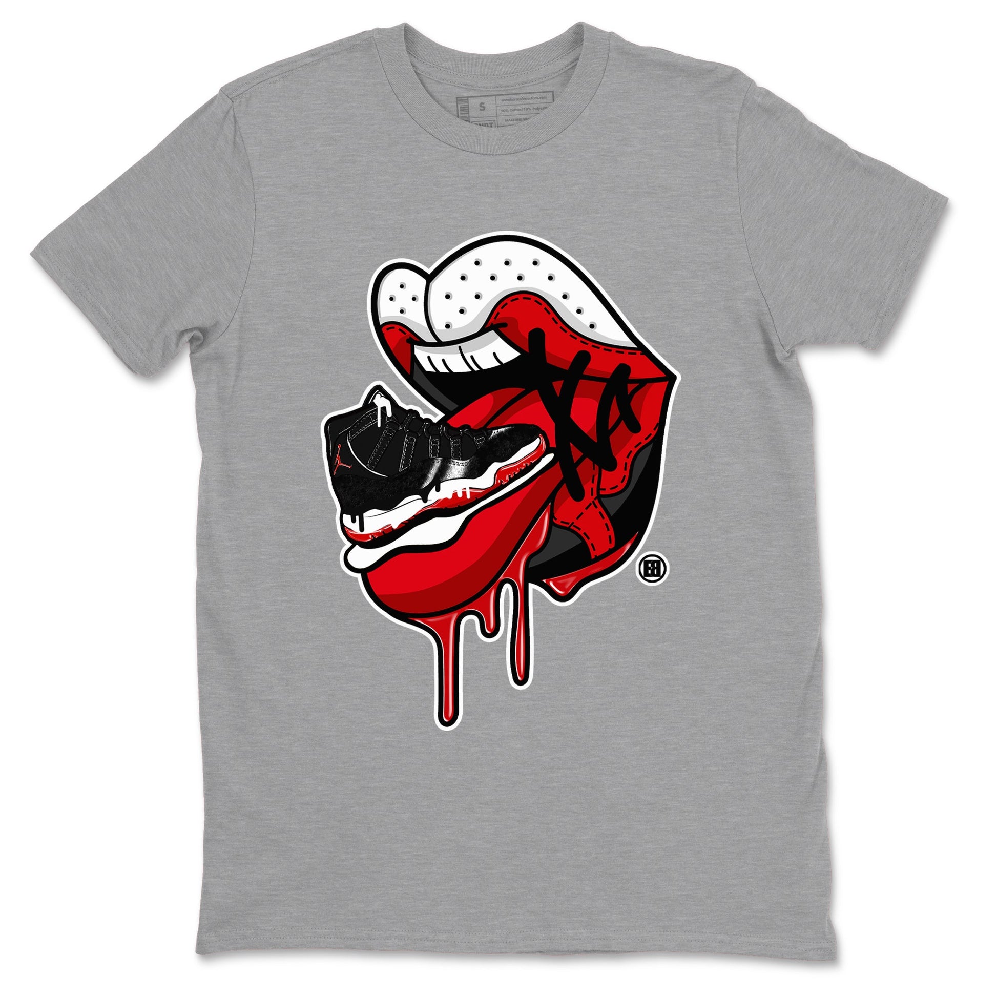 11s Bred Velvet shirts to match jordans Sneaker Addiction 2 sneaker match tees Air Jordan 11 Retro Bred Velvet match shoes to clothes SNRT Sneaker Tees unisex cotton Heather Grey 2 shirts