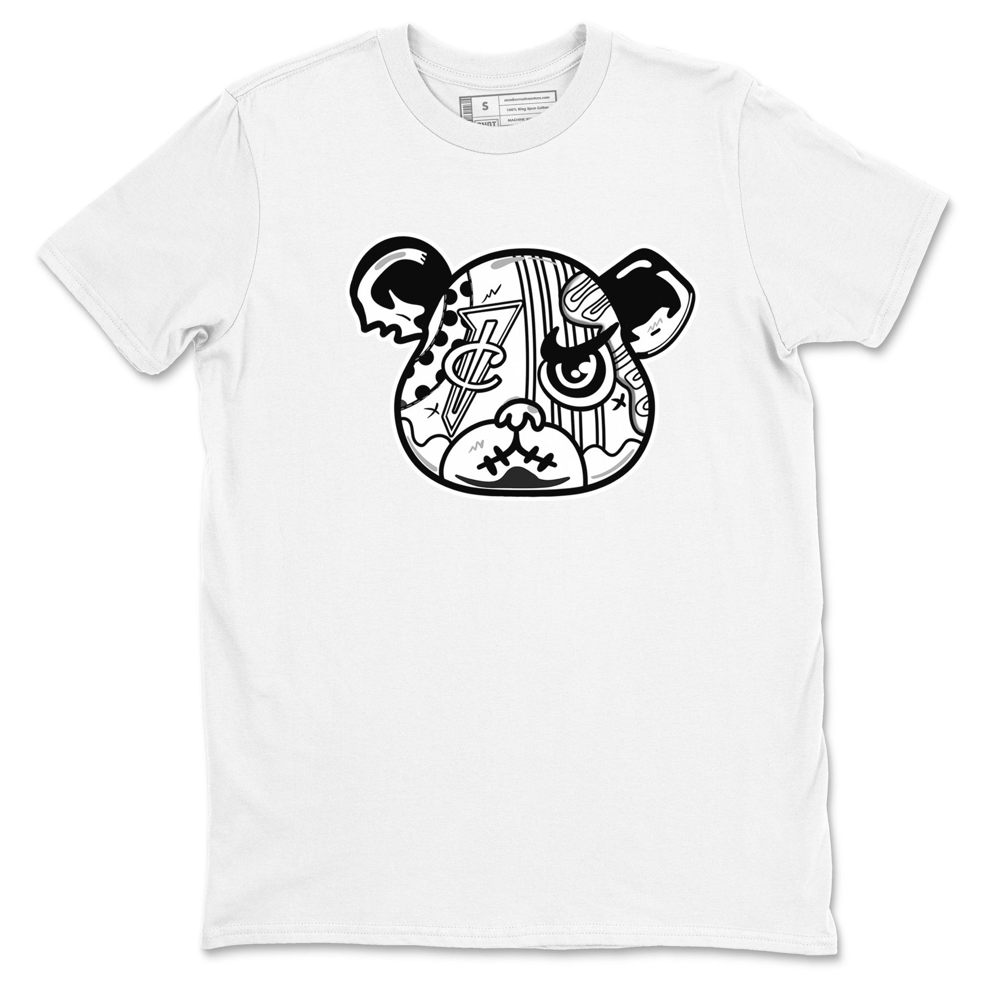 Sneaker Bear Face sneaker match t-shirt styled to complete your fit with the Air Foamposite One Triple White sneakers, shown in White 2.