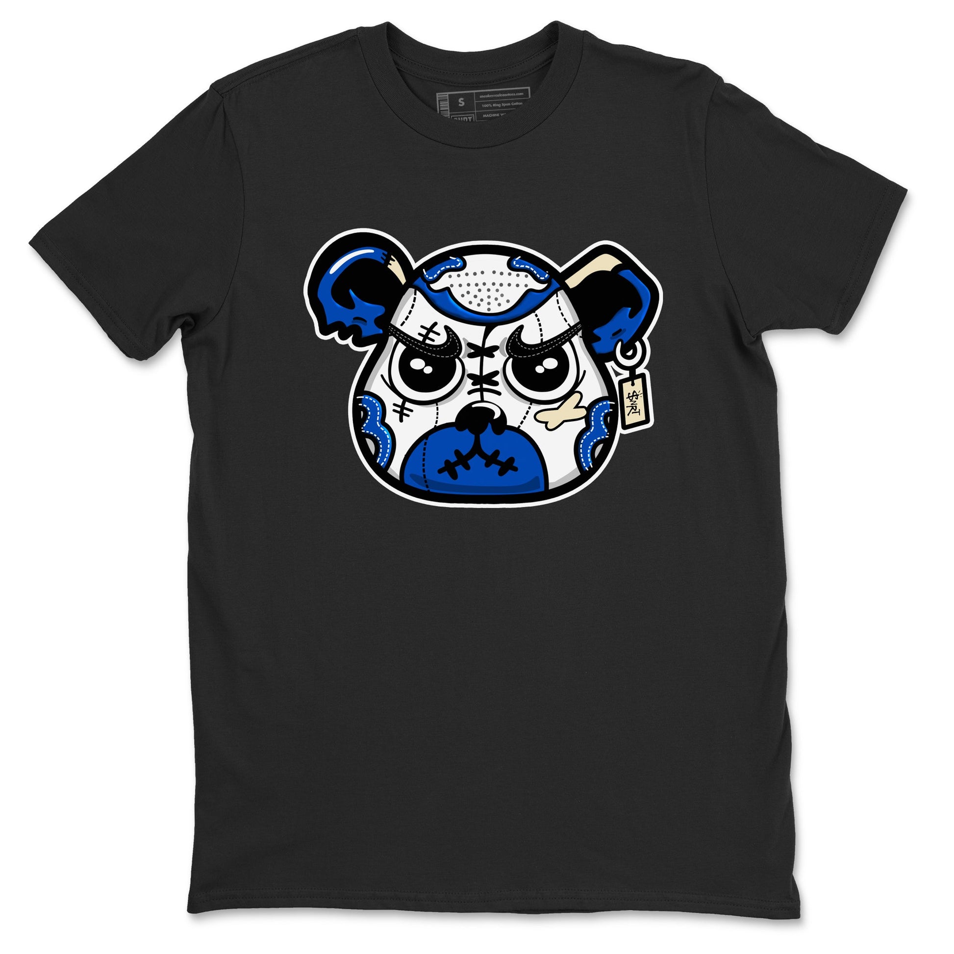 1s Game Royal shirts to match jordans Sneaker Bear Face sneaker match tees Air Jordan 1 Retro Low OG Game Royal match shoes to clothes SNRT Sneaker Tees unisex cotton Black 2 shirts