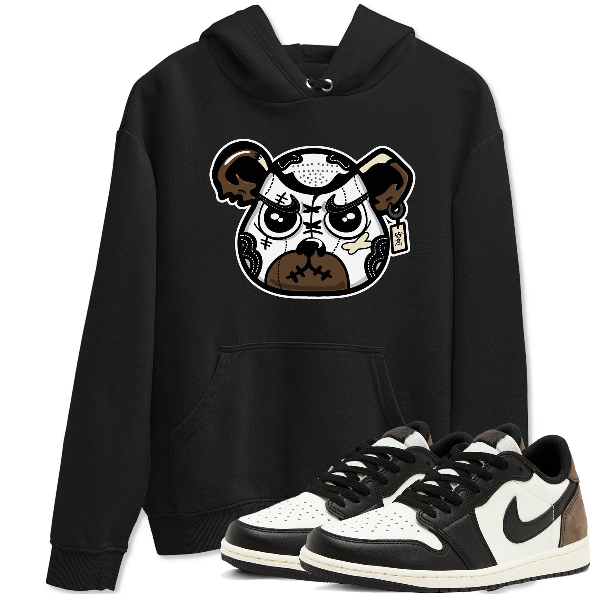 1s Mocha shirts to match jordans Sneaker Bear Face sneaker match tees Air Jordan 1 Mocha match shoes to clothes SNRT Sneaker Tees unisex cotton Black 1 shirts