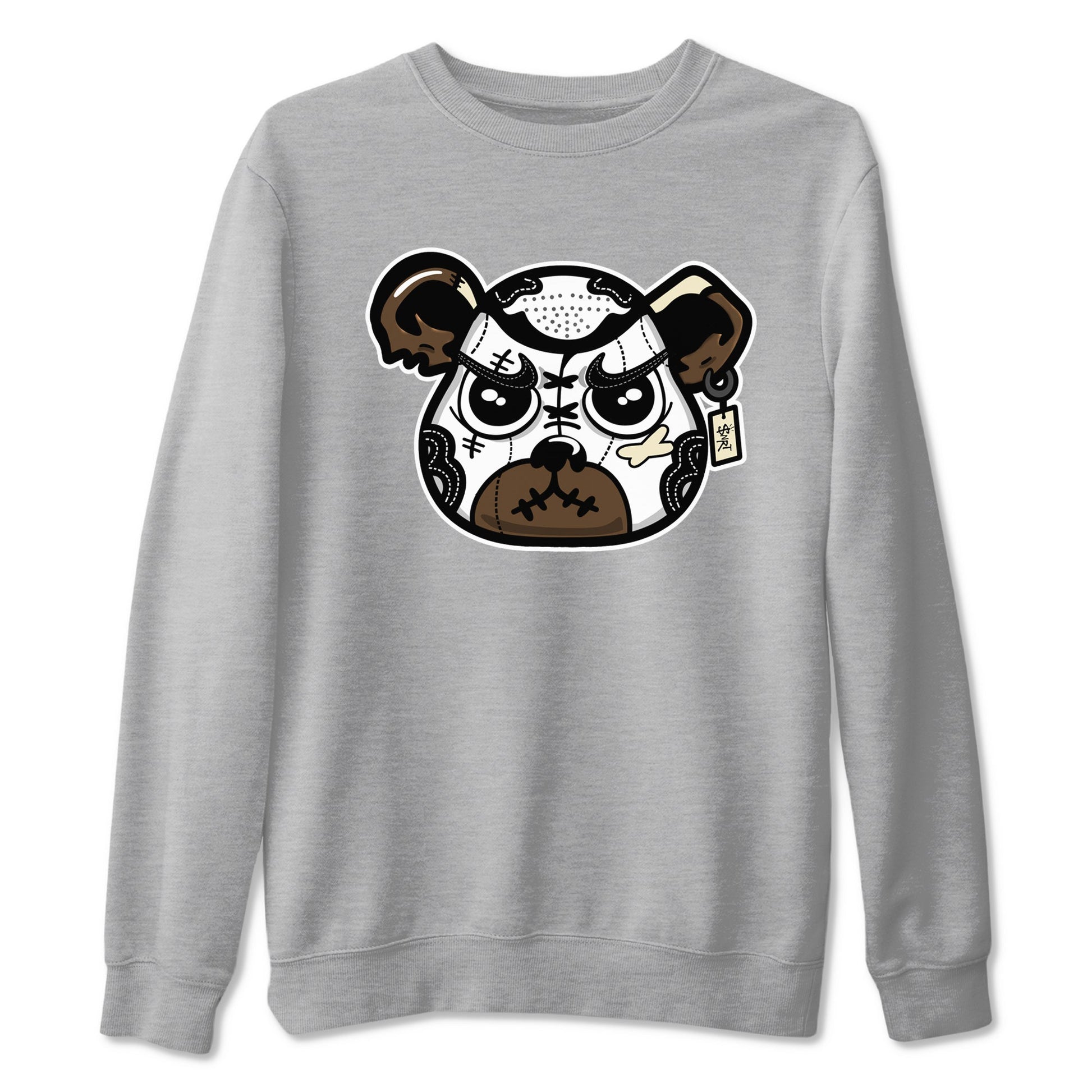 1s Mocha shirts to match jordans Sneaker Bear Face sneaker match tees Air Jordan 1 Mocha match shoes to clothes SNRT Sneaker Tees unisex cotton Heather Grey 2 shirts
