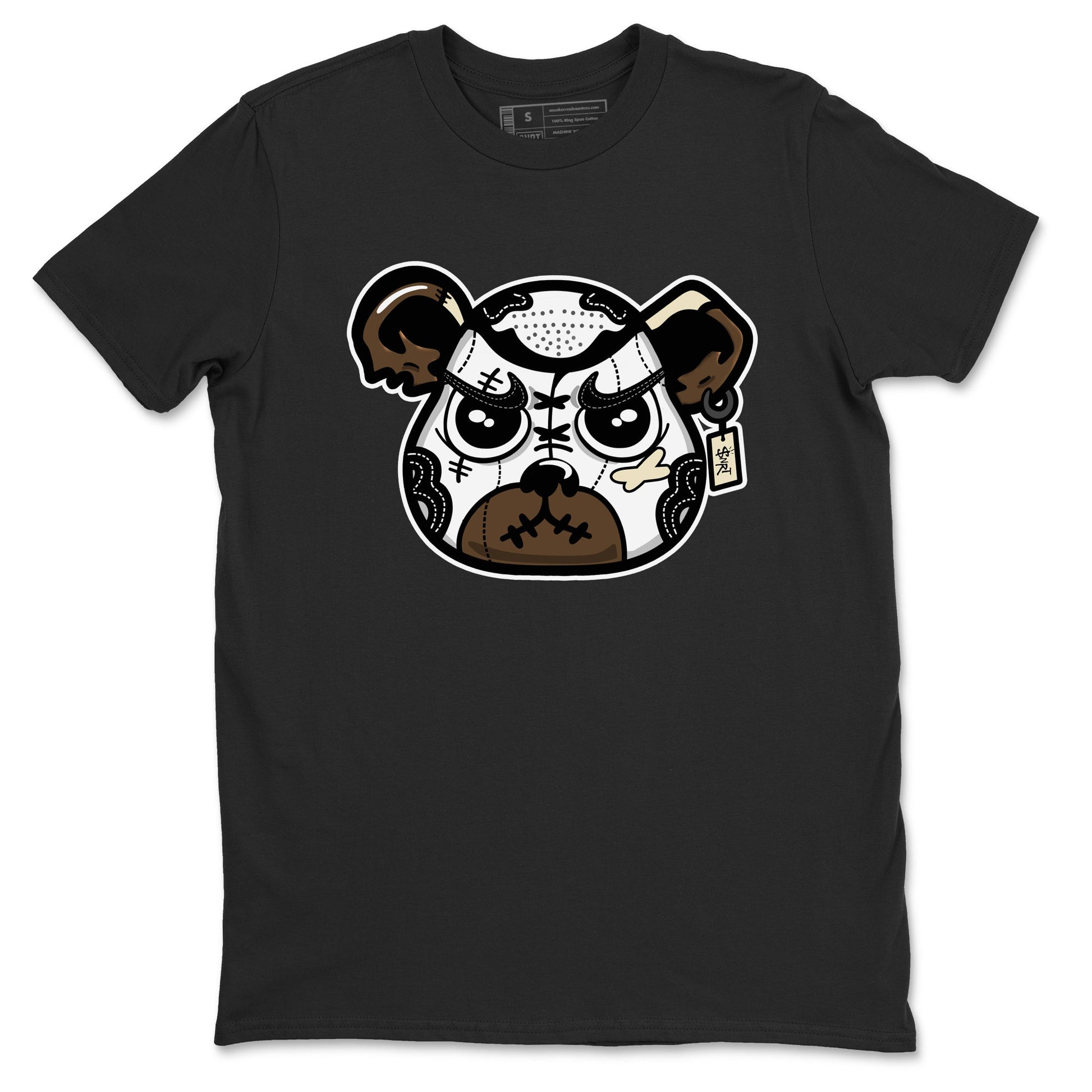1s Mocha shirts to match jordans Sneaker Bear Face sneaker match tees Air Jordan 1 Mocha match shoes to clothes SNRT Sneaker Tees unisex cotton Black 2 shirts