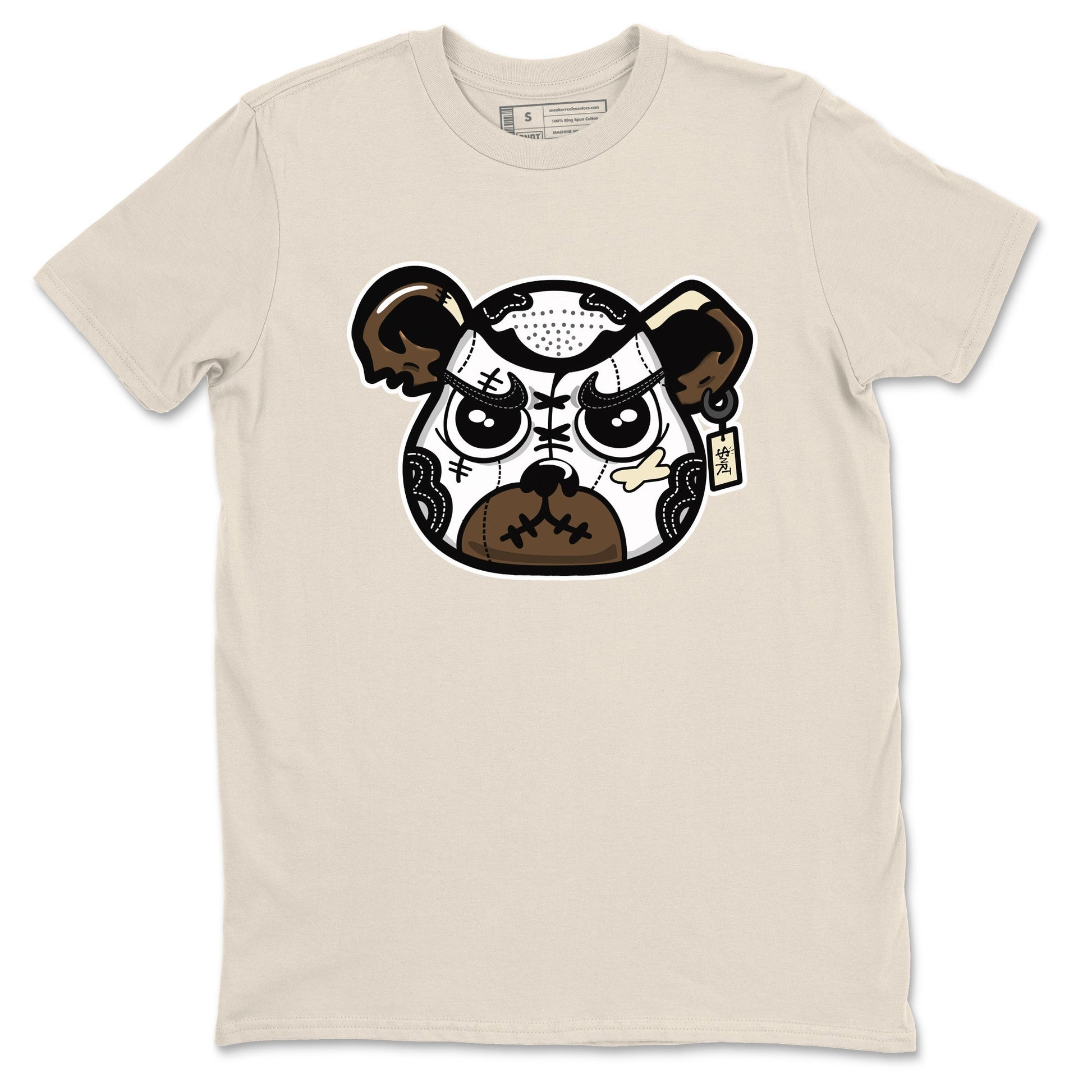1s Mocha shirts to match jordans Sneaker Bear Face sneaker match tees Air Jordan 1 Mocha match shoes to clothes SNRT Sneaker Tees unisex cotton Natural 2 shirts