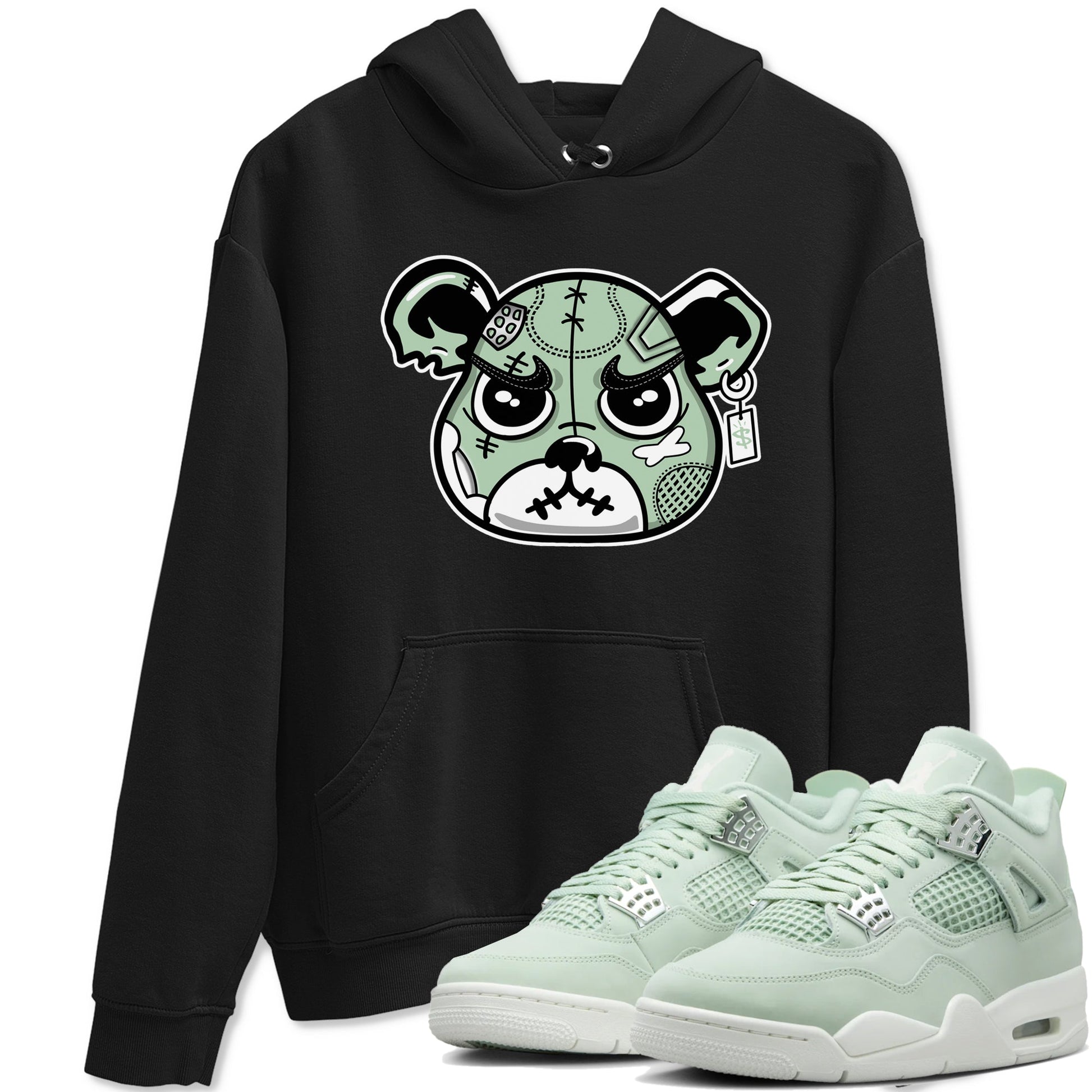 4s Abundance shirts to match jordans Sneaker Bear Face sneaker match tees Air Jordan 4 Seafoam match shoes to clothes SNRT Sneaker Tees unisex cotton Black 1 shirts