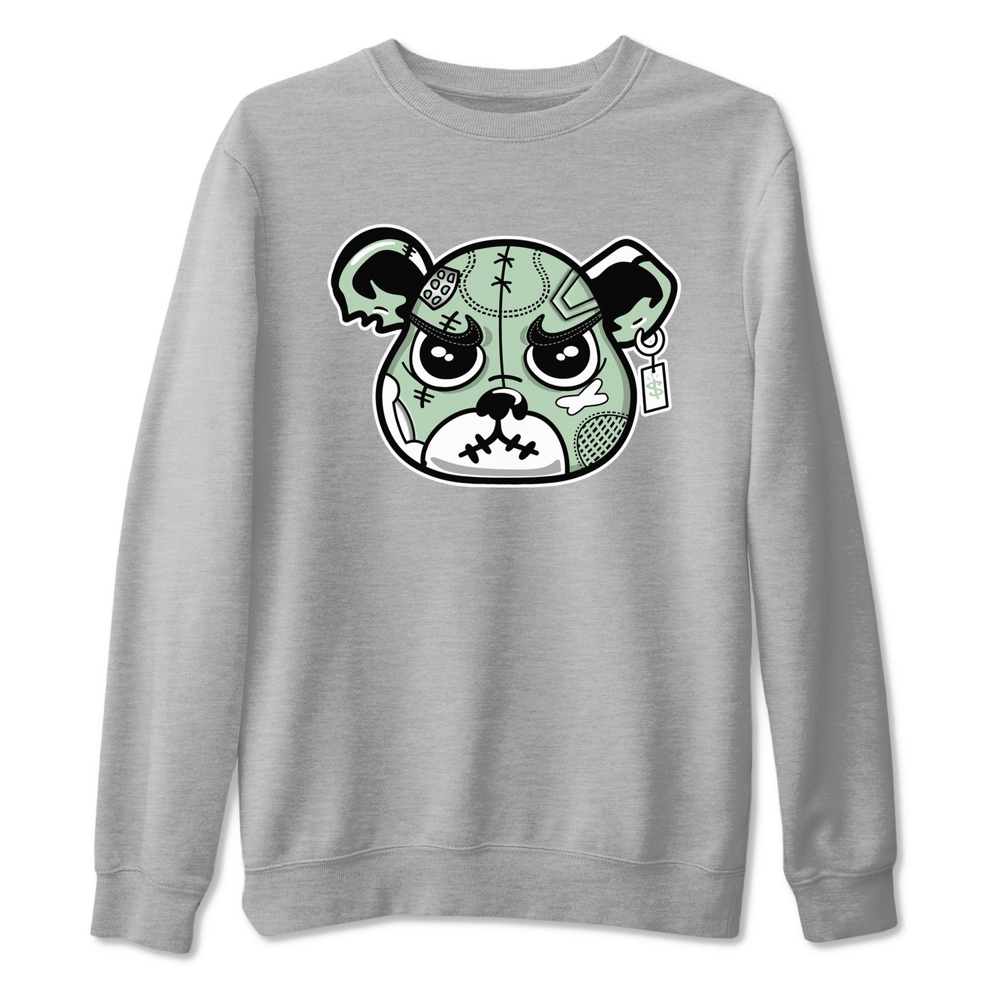 4s Abundance shirts to match jordans Sneaker Bear Face sneaker match tees Air Jordan 4 Seafoam match shoes to clothes SNRT Sneaker Tees unisex cotton Heather Grey 2 shirts