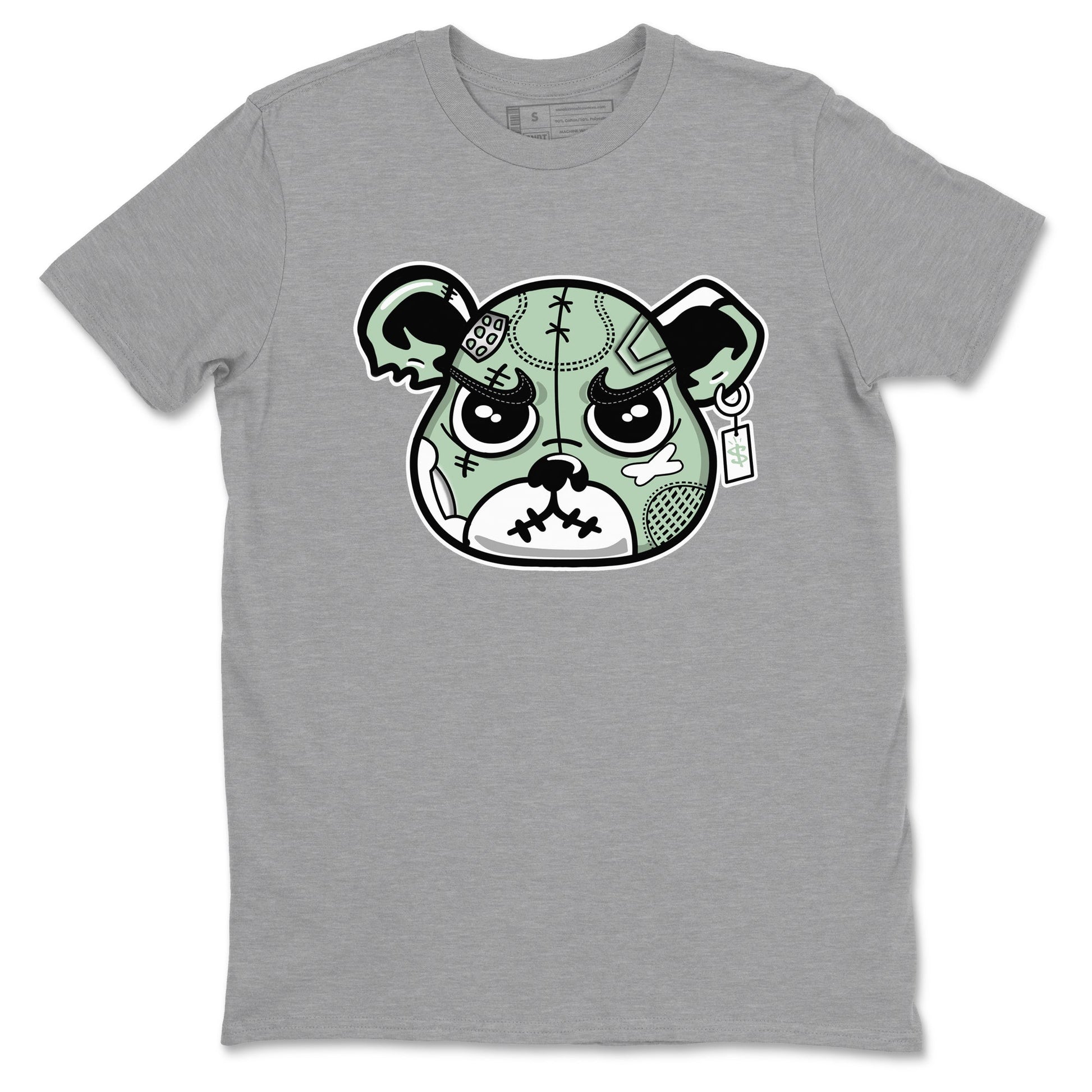 4s Abundance shirts to match jordans Sneaker Bear Face sneaker match tees Air Jordan 4 Seafoam match shoes to clothes SNRT Sneaker Tees unisex cotton Heather Grey 2 shirts