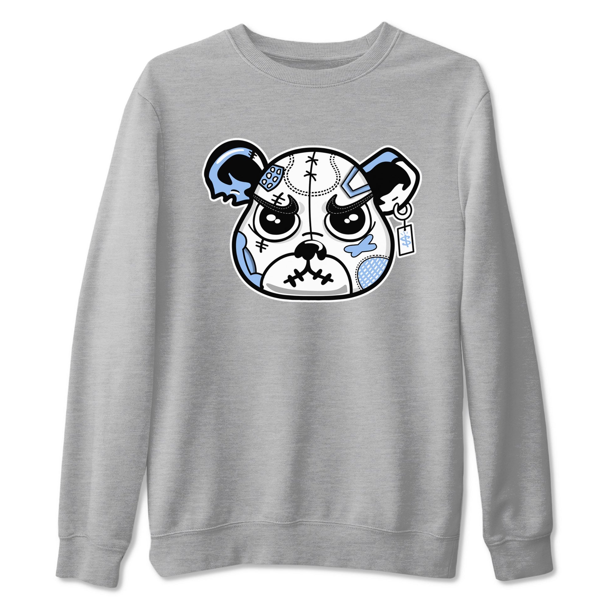 Sneaker Bear Face sneaker match t-shirt styled to complete your fit with the Air Jordan 4 Aluminum sneakers, shown in Heather Grey 2.