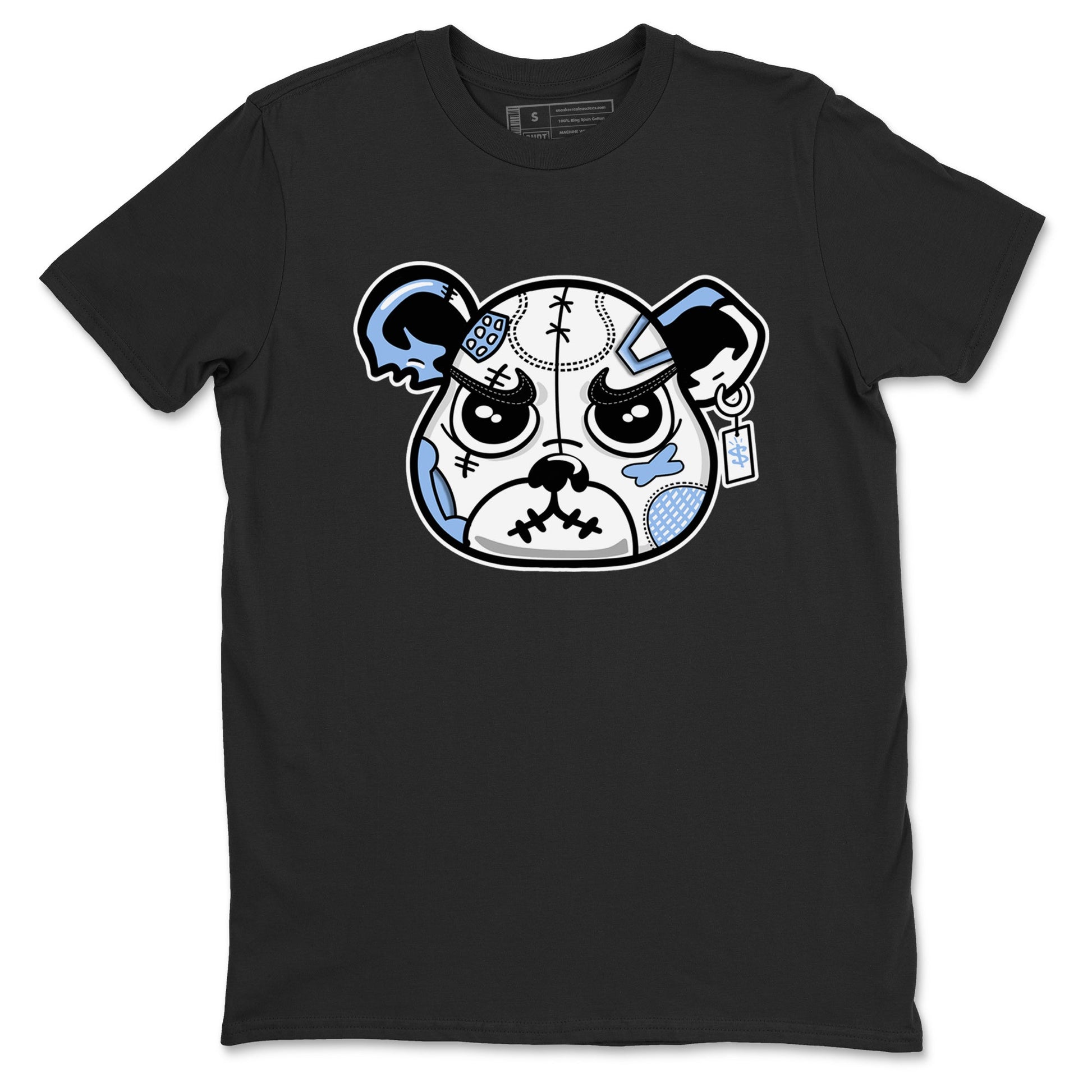 Sneaker Bear Face sneaker match t-shirt styled to complete your fit with the Air Jordan 4 Aluminum sneakers, shown in Black 2.