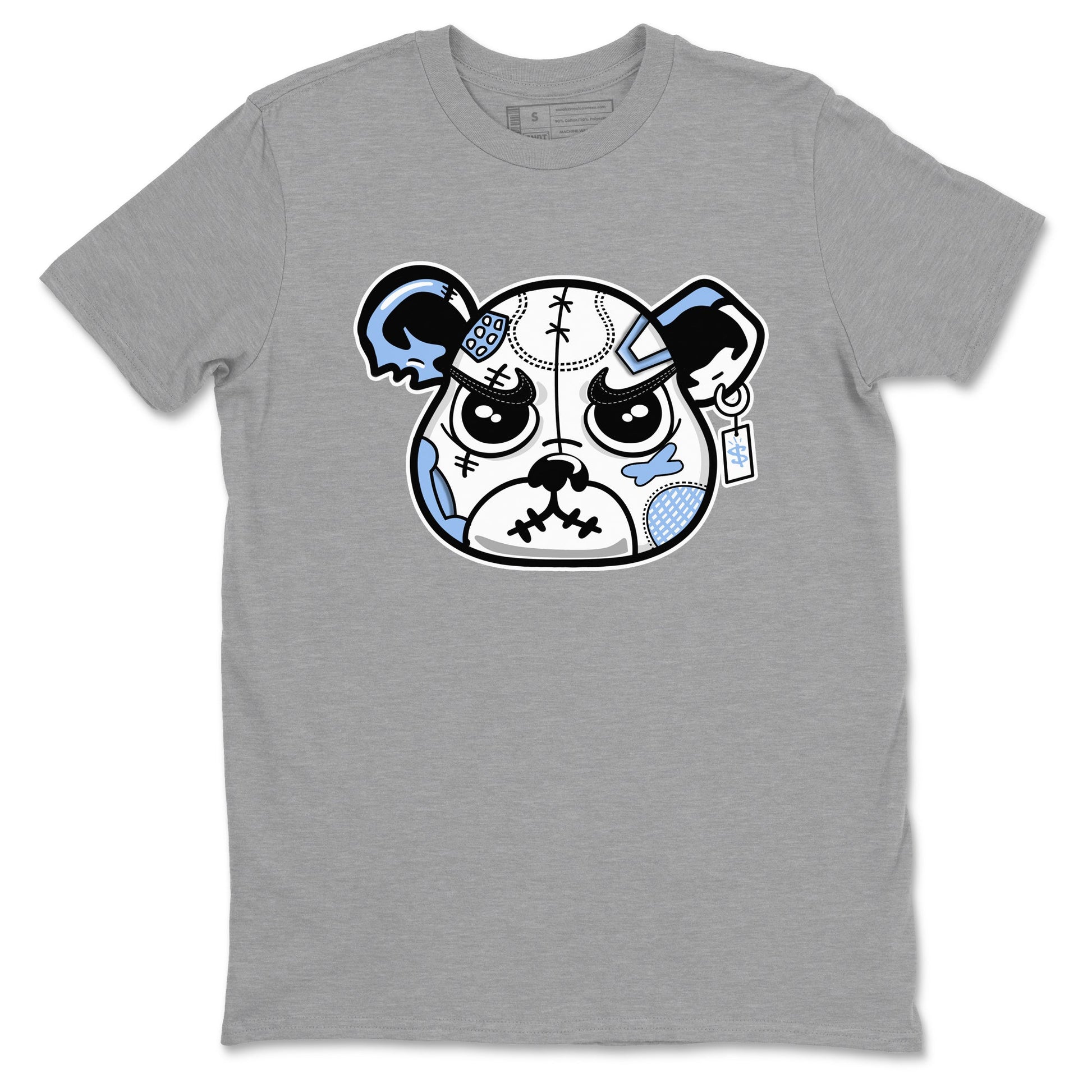 Sneaker Bear Face sneaker match t-shirt styled to complete your fit with the Air Jordan 4 Aluminum sneakers, shown in Heather Grey 2.