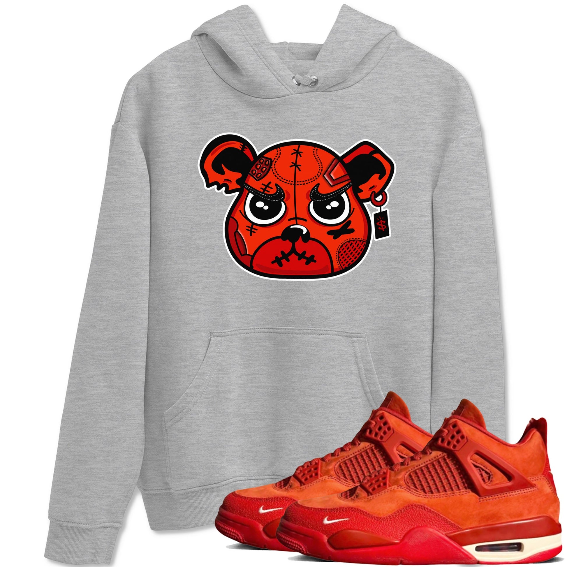 Nigel Sylvester x Air Jordan 4 Brick by Brick shirts to match jordans Sneaker Bear Face sneaker match tees Air Jordan 4 Brick By Brick match shoes to clothes SNRT Sneaker Tees unisex cotton Heather Grey 1 shirts