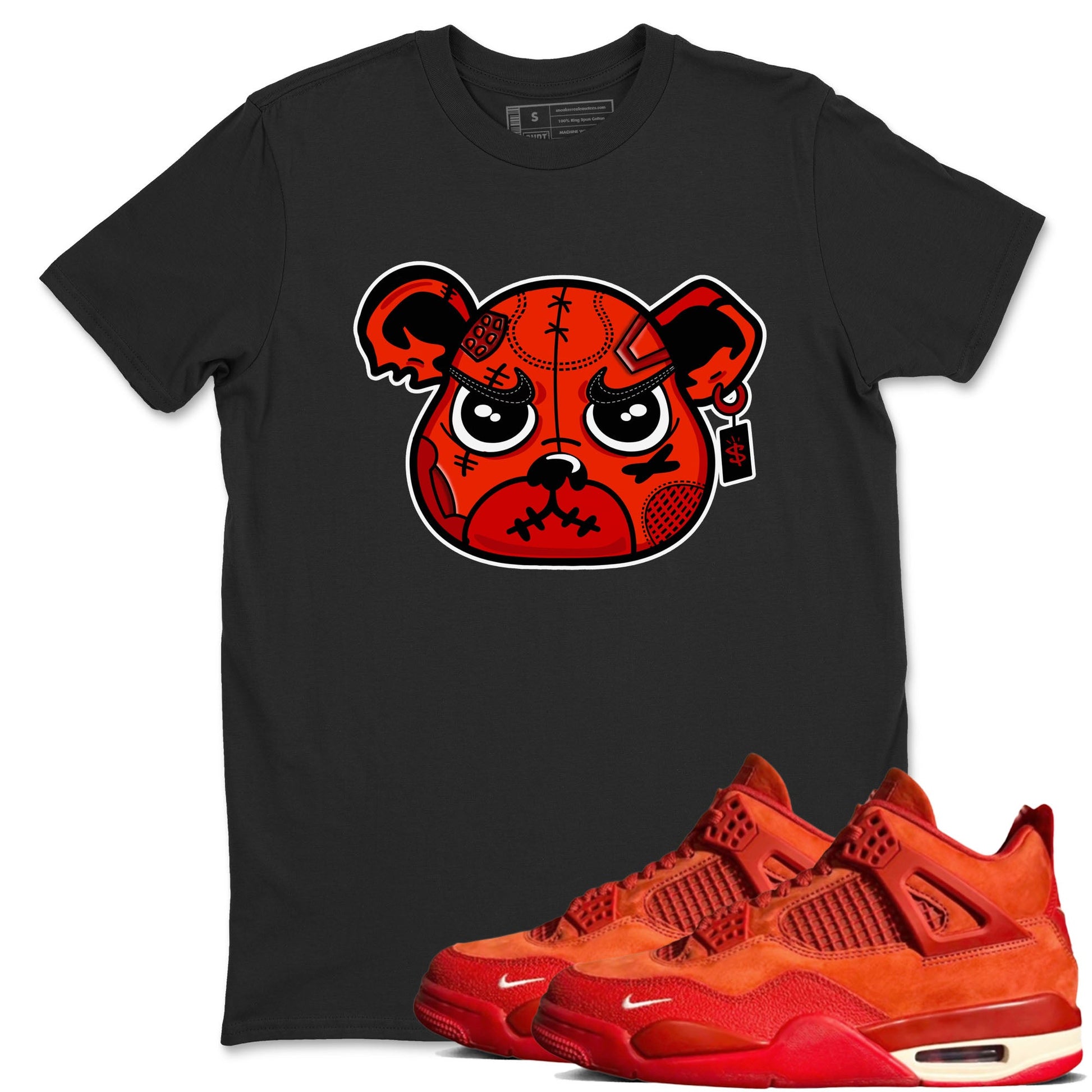 Nigel Sylvester x Air Jordan 4 Brick by Brick shirts to match jordans Sneaker Bear Face sneaker match tees Air Jordan 4 Brick By Brick match shoes to clothes SNRT Sneaker Tees unisex cotton Black 1 shirts