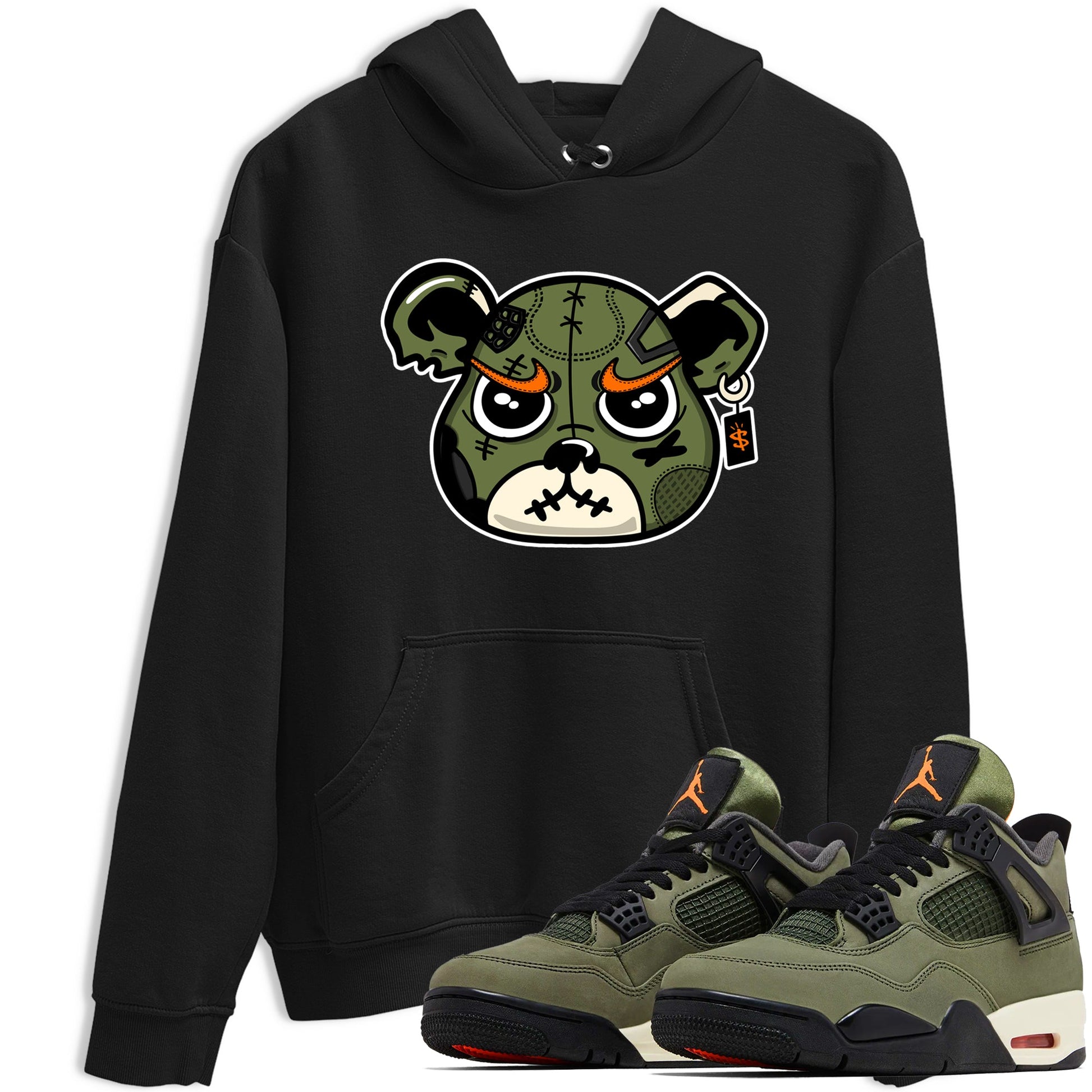 Sneaker match tees – Sneaker Tees To Match Undefeated inspired colorways Air Jordan 4 OG Olive Shoes – Sneaker Bear Face Tee Black 1