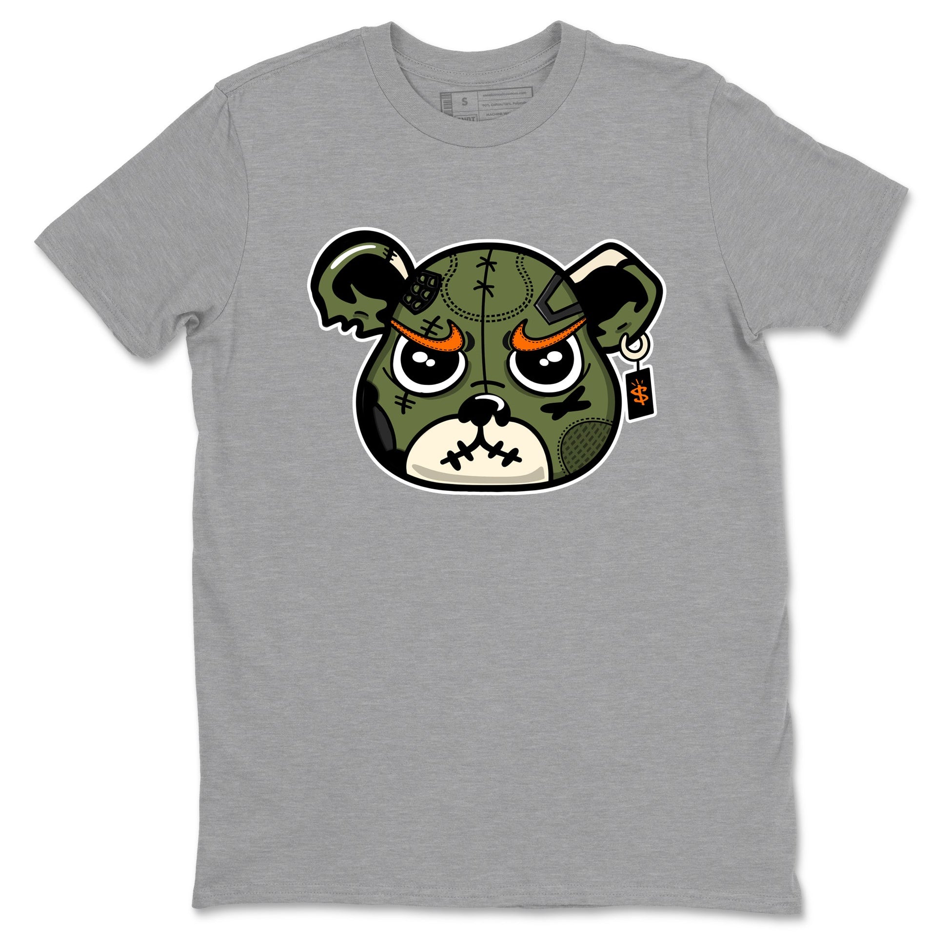 Sneaker match tees – Sneaker Tees To Match Undefeated inspired colorways Air Jordan 4 OG Olive Shoes – Sneaker Bear Face Tee Heather Grey 2