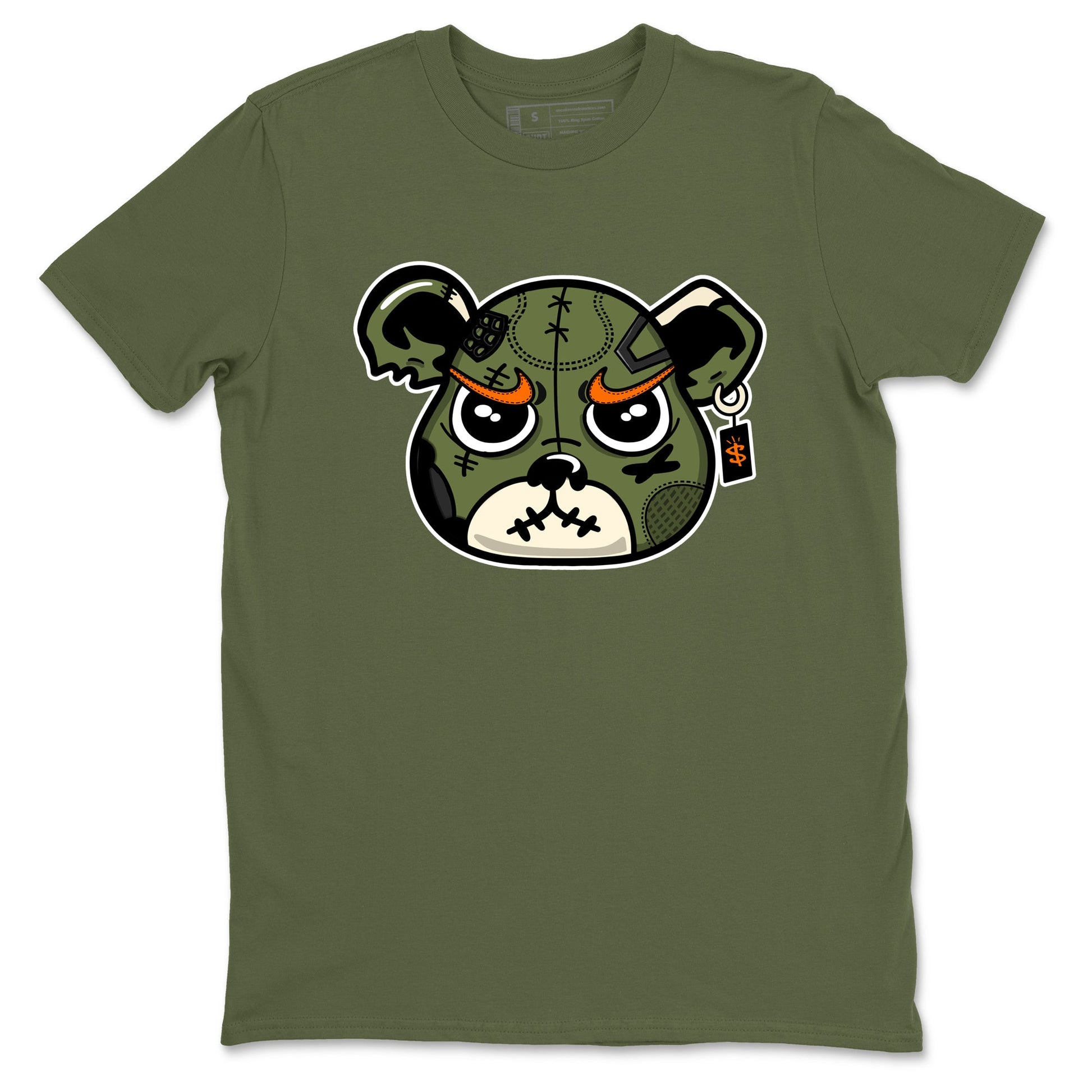 Sneaker match tees – Sneaker Tees To Match Undefeated inspired colorways Air Jordan 4 OG Olive Shoes – Sneaker Bear Face Tee Military Green 2