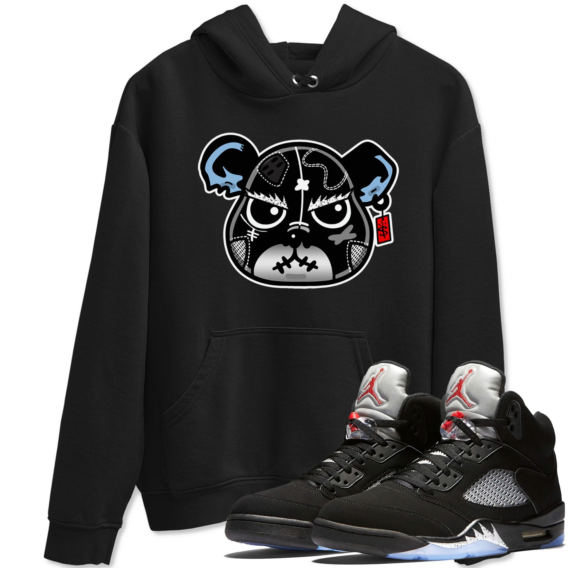 5s Black Metallic Reimagined shirts to match jordans Sneaker Bear Face best t shirts to wear with jordans Air Jordan 5 Reimagined match shoes to clothes SNRT Sneaker Tees unisex cotton Black 1 shirts