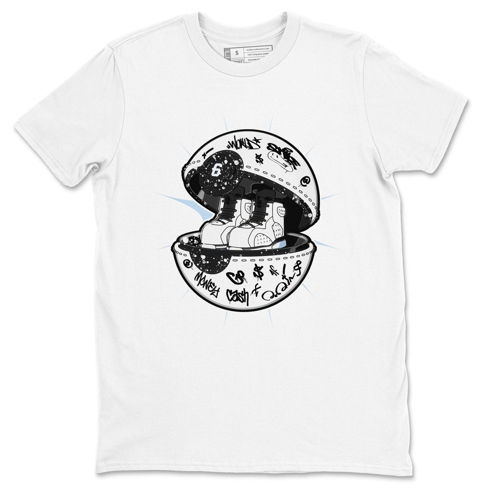 AJ6 White Black shirts to match jordans Sneaker Capsule sneaker match tees Air Jordan 6 White Black SNRT Sneaker Tees streetwear brand White 2 unisex cotton tee
