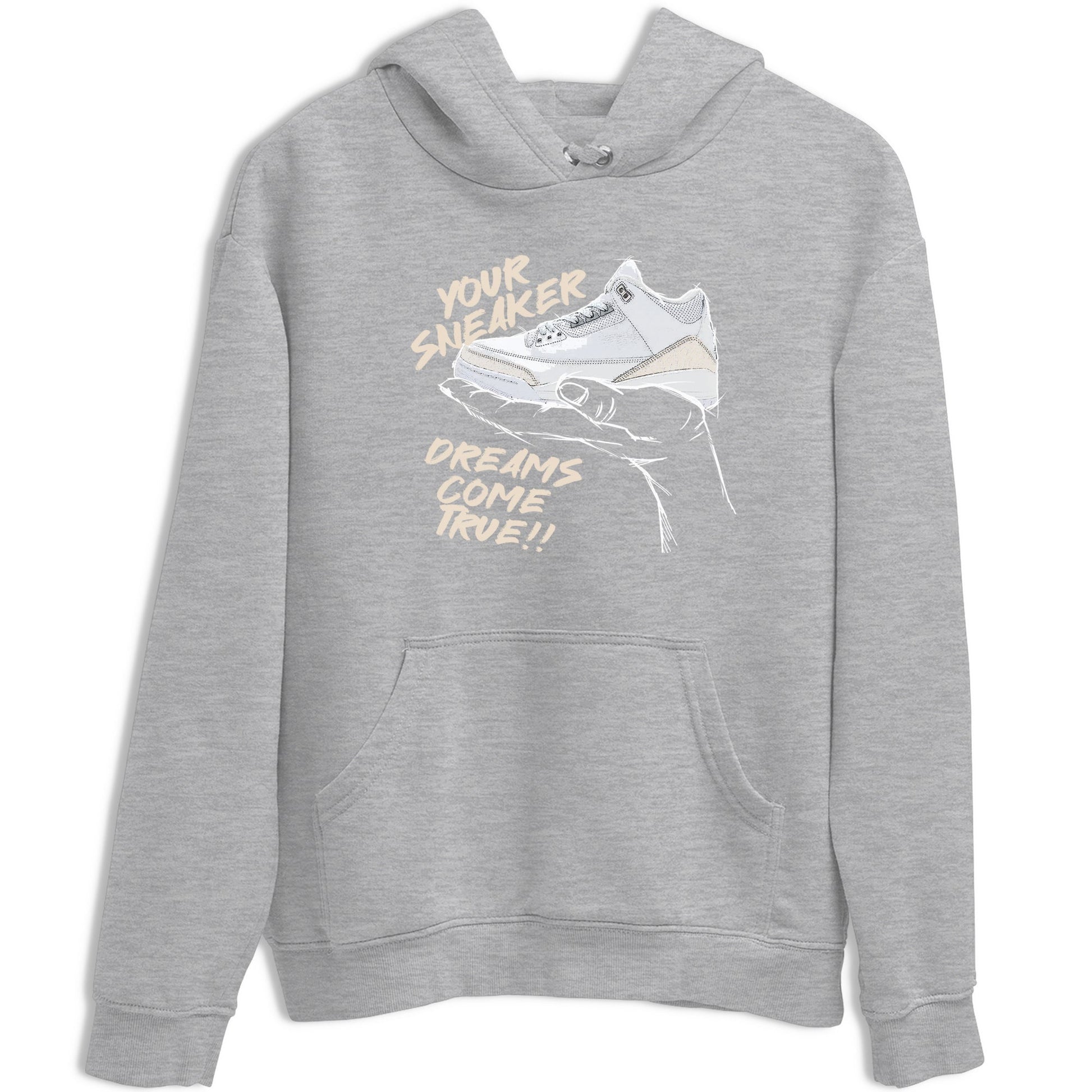 Sneaker Dreams sneaker match t-shirt styled to complete your fit with the Air Jordan 3 Pure Money sneakers, shown in Heather Grey 2.