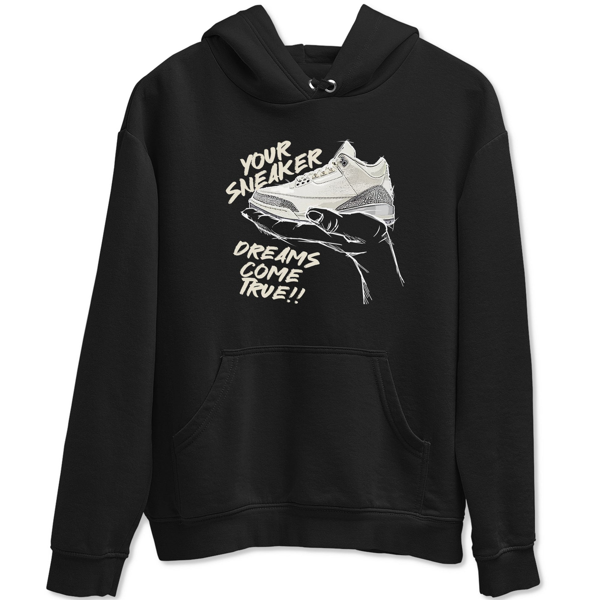 3s Sail and Cement Grey shirts to match jordans Sneaker Dreams sneaker match tees Air Jordan 3 Retro Sail and Cement Grey match shoes to clothes SNRT Sneaker Tees unisex cotton Black 2 shirts