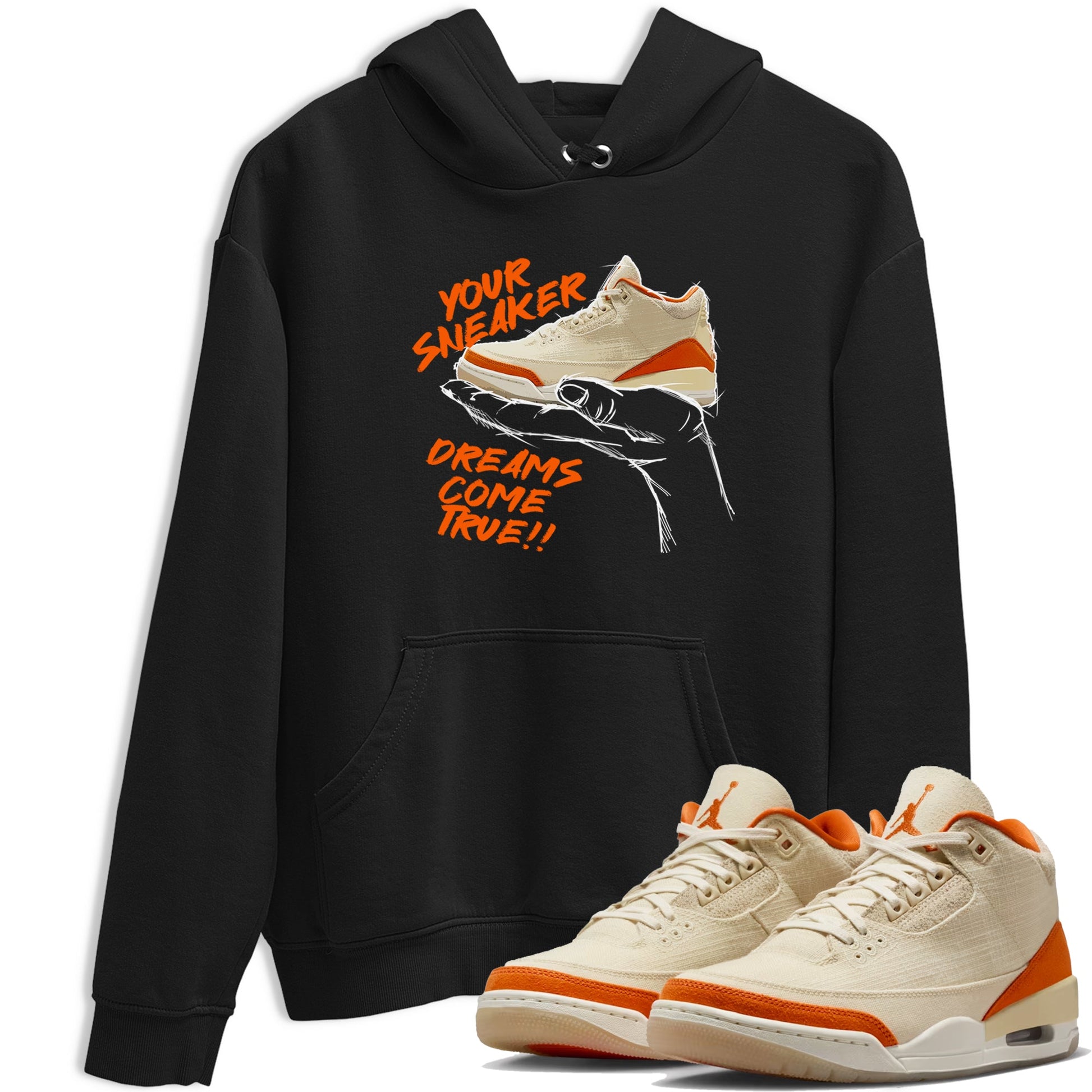 Sneaker Dreams sneaker match t-shirt styled to complete your fit with the Air Jordan 3 Starfish sneakers, shown in Black 1.