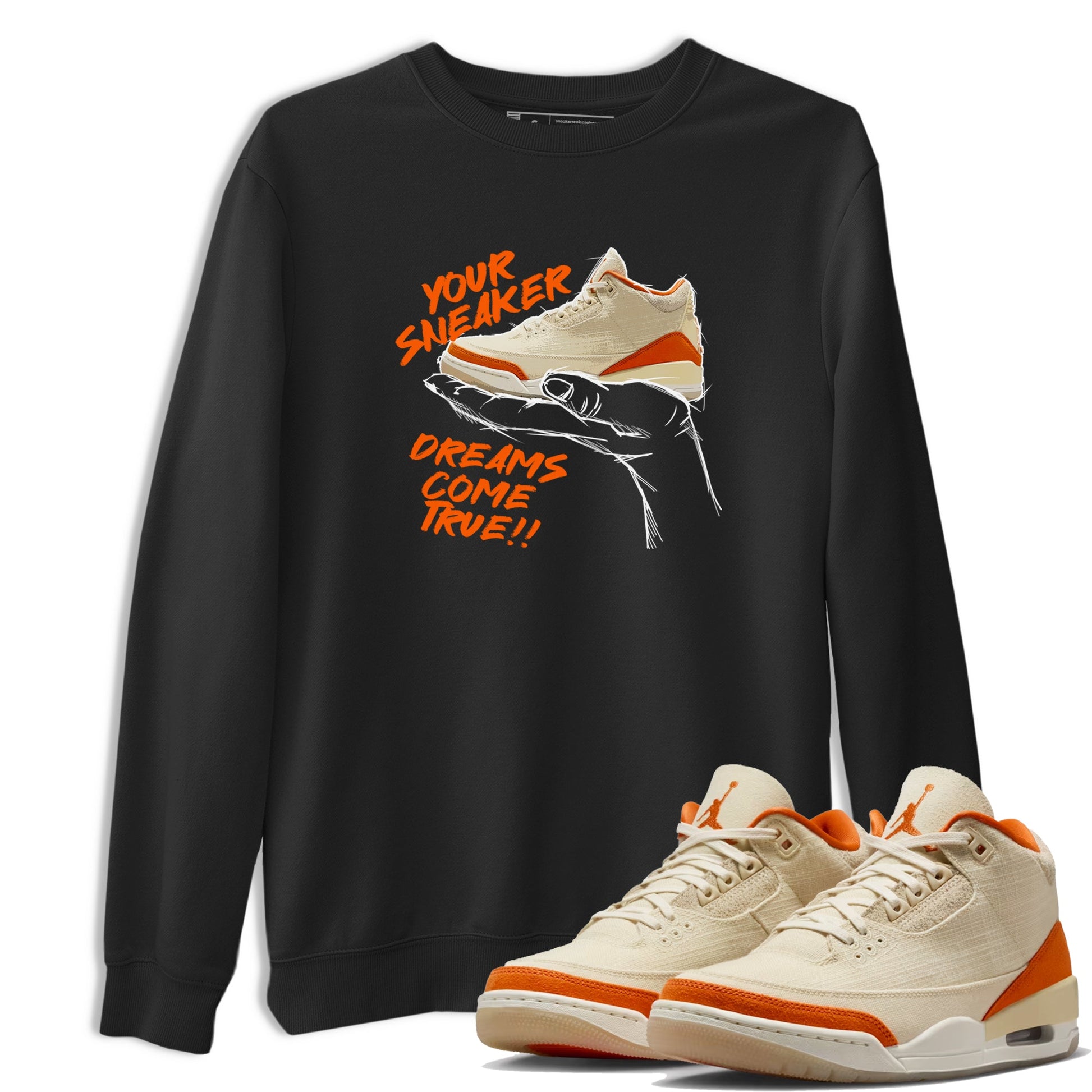 Sneaker Dreams sneaker match t-shirt styled to complete your fit with the Air Jordan 3 Starfish sneakers, shown in Black 1.
