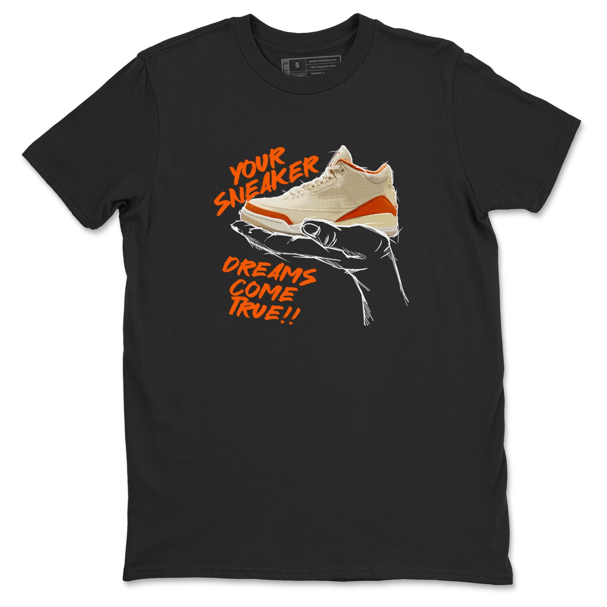 Sneaker Dreams sneaker match t-shirt styled to complete your fit with the Air Jordan 3 Starfish sneakers, shown in Black 2.