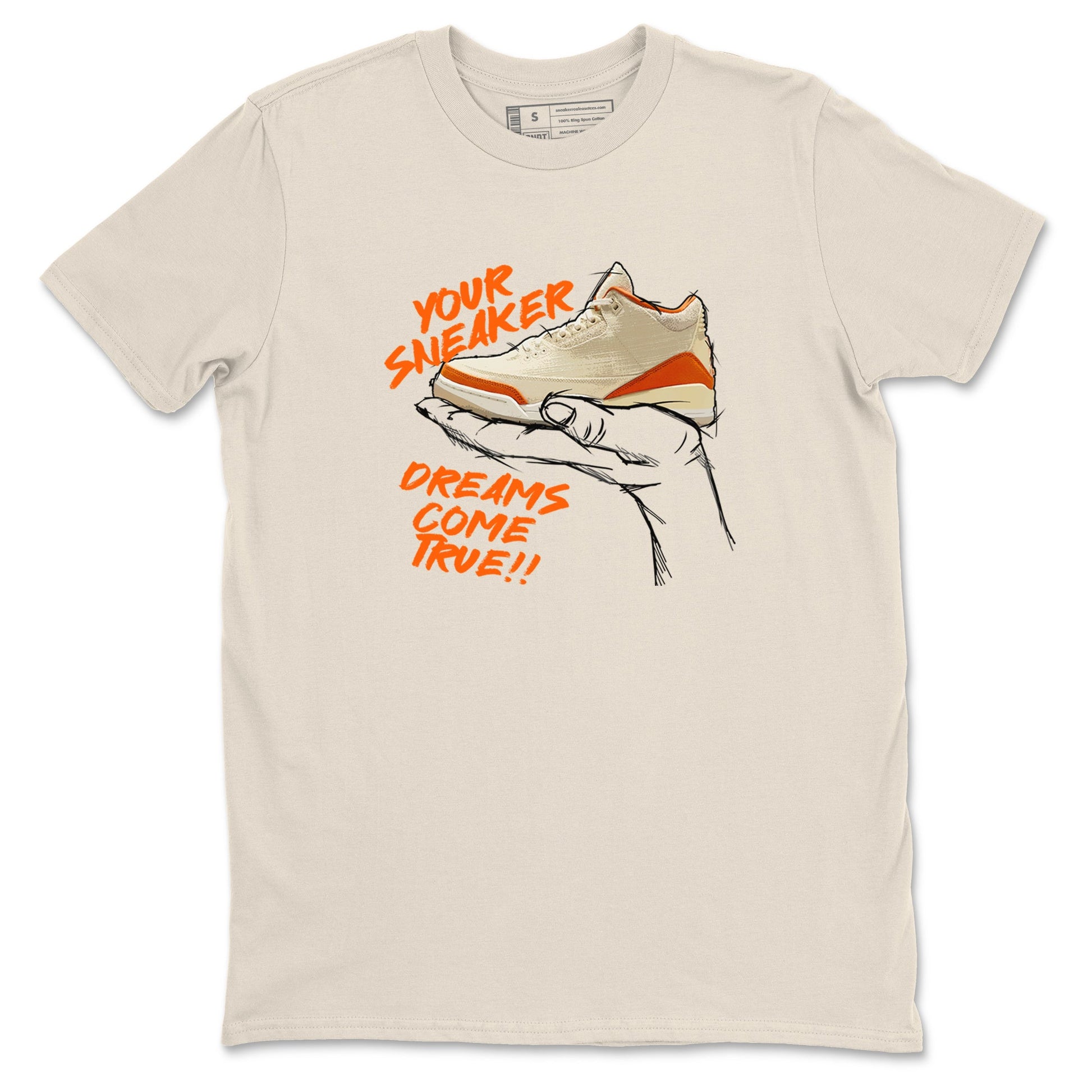 Sneaker Dreams sneaker match t-shirt styled to complete your fit with the Air Jordan 3 Starfish sneakers, shown in Natural 2.