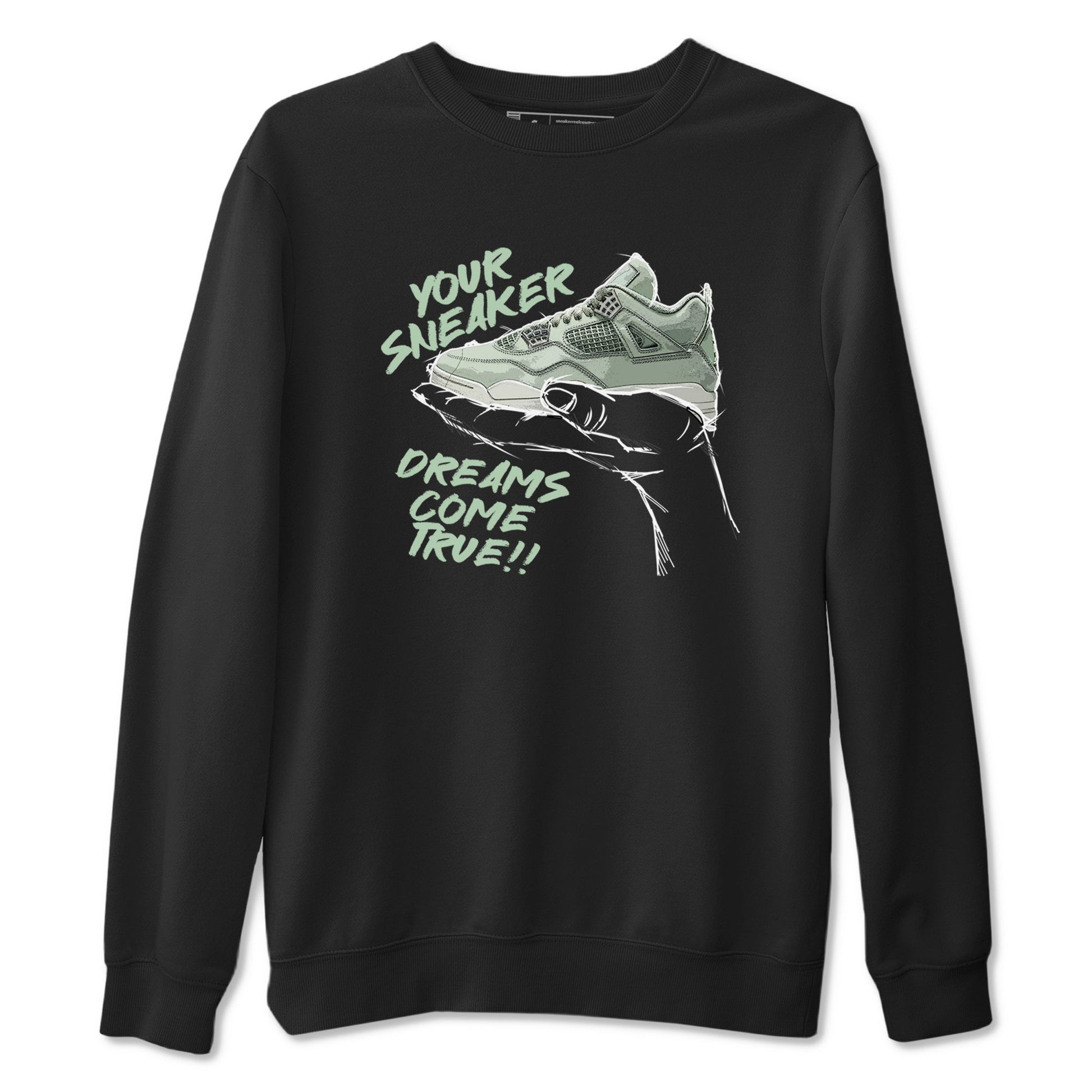 4s Abundance shirts to match jordans Sneaker Dreams sneaker match tees Air Jordan 4 Seafoam match shoes to clothes SNRT Sneaker Tees unisex cotton Black 2 shirts