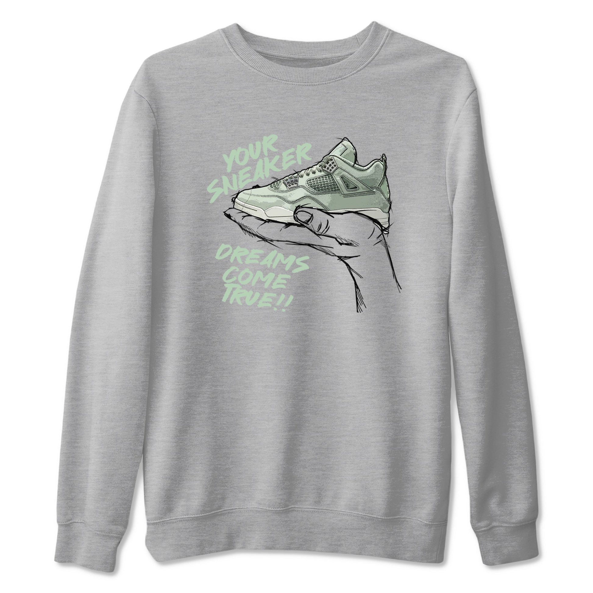 4s Abundance shirts to match jordans Sneaker Dreams sneaker match tees Air Jordan 4 Seafoam match shoes to clothes SNRT Sneaker Tees unisex cotton Heather Grey 2 shirts