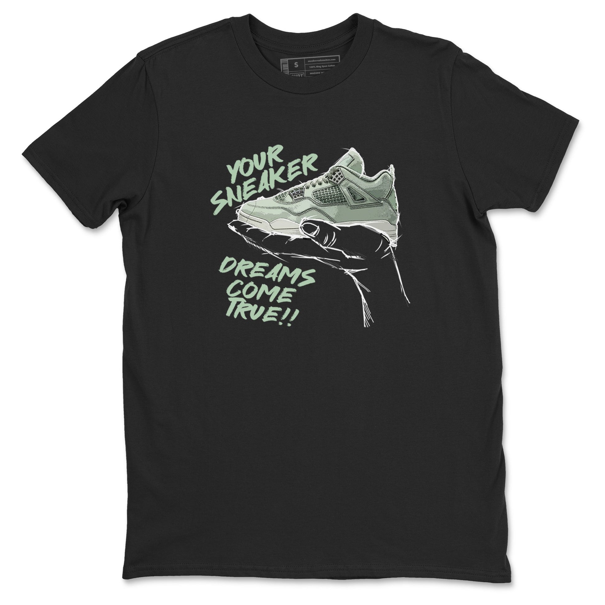 4s Abundance shirts to match jordans Sneaker Dreams sneaker match tees Air Jordan 4 Seafoam match shoes to clothes SNRT Sneaker Tees unisex cotton Black 2 shirts