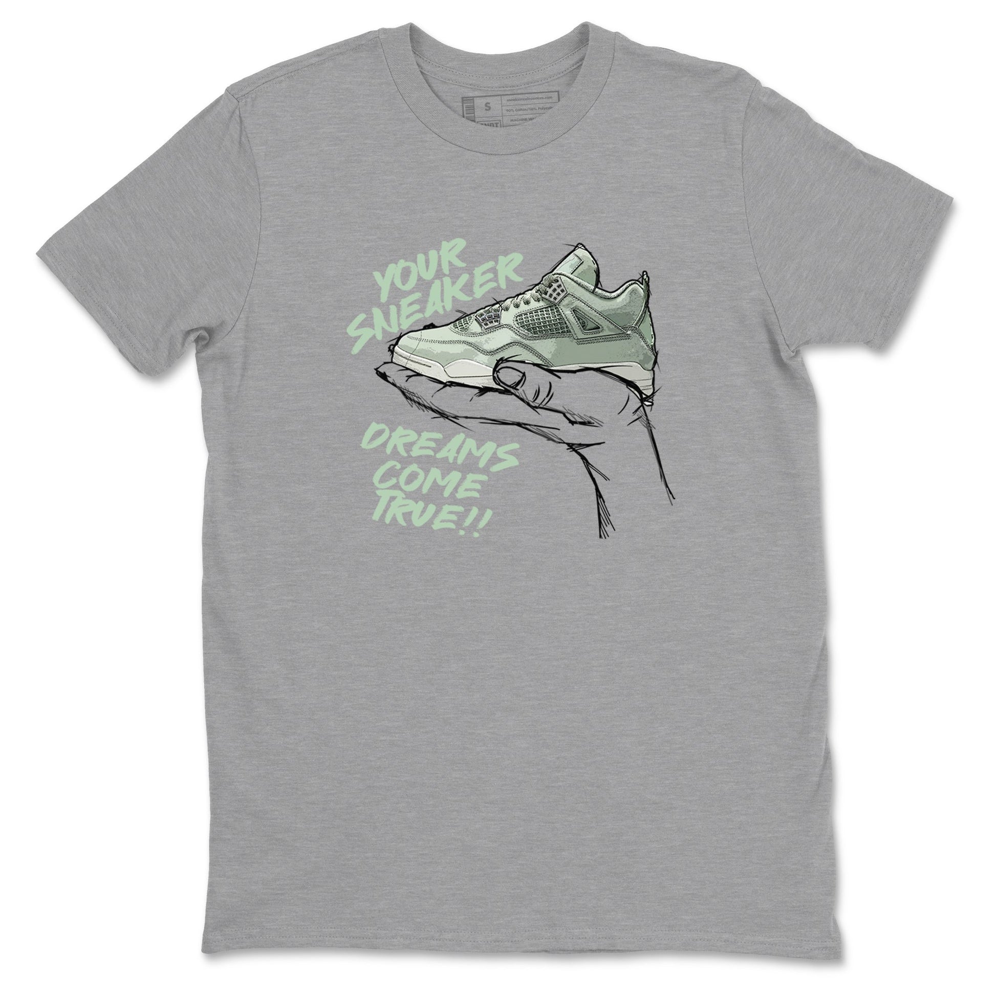 4s Abundance shirts to match jordans Sneaker Dreams sneaker match tees Air Jordan 4 Seafoam match shoes to clothes SNRT Sneaker Tees unisex cotton Heather Grey 2 shirts