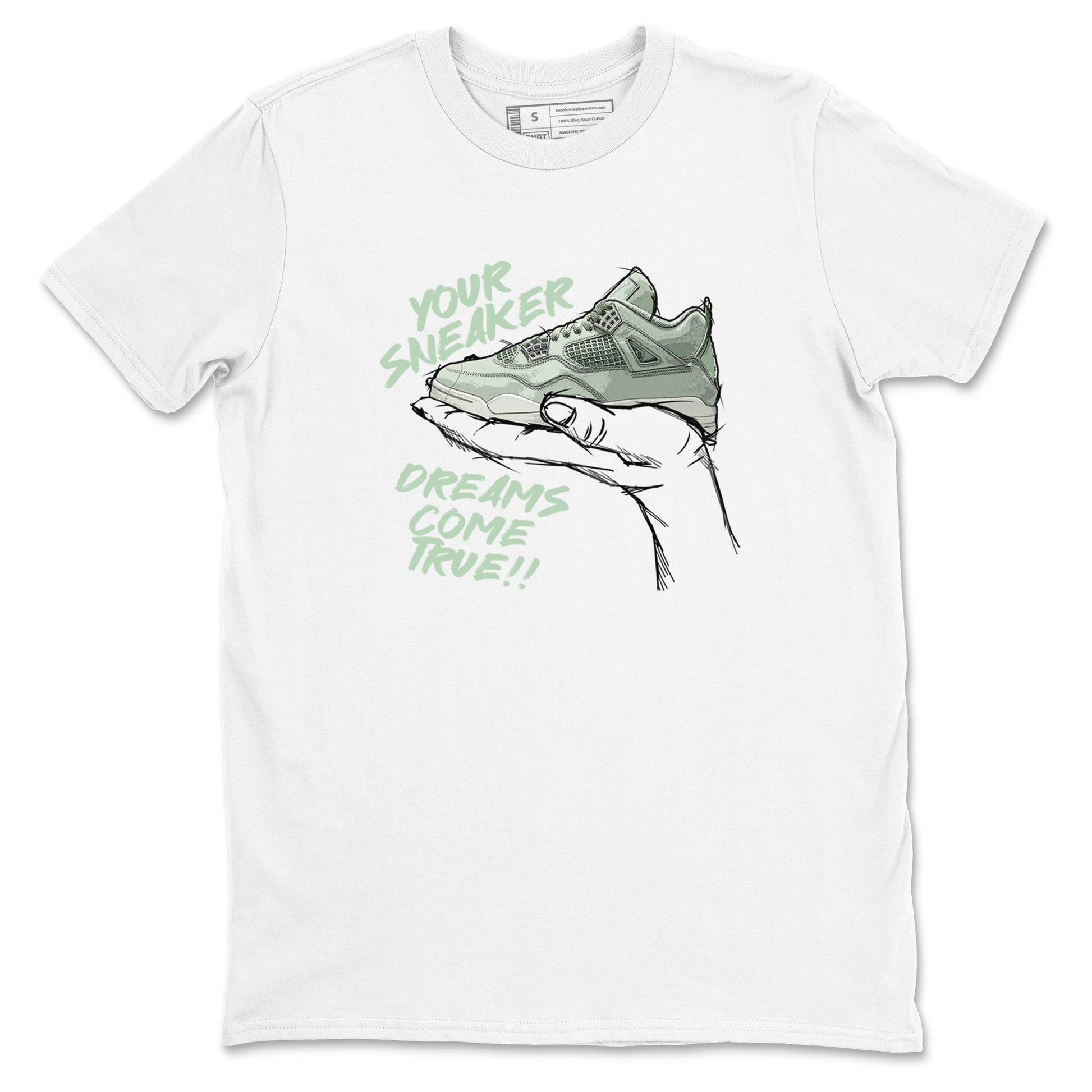 4s Abundance shirts to match jordans Sneaker Dreams sneaker match tees Air Jordan 4 Seafoam match shoes to clothes SNRT Sneaker Tees unisex cotton White 2 shirts