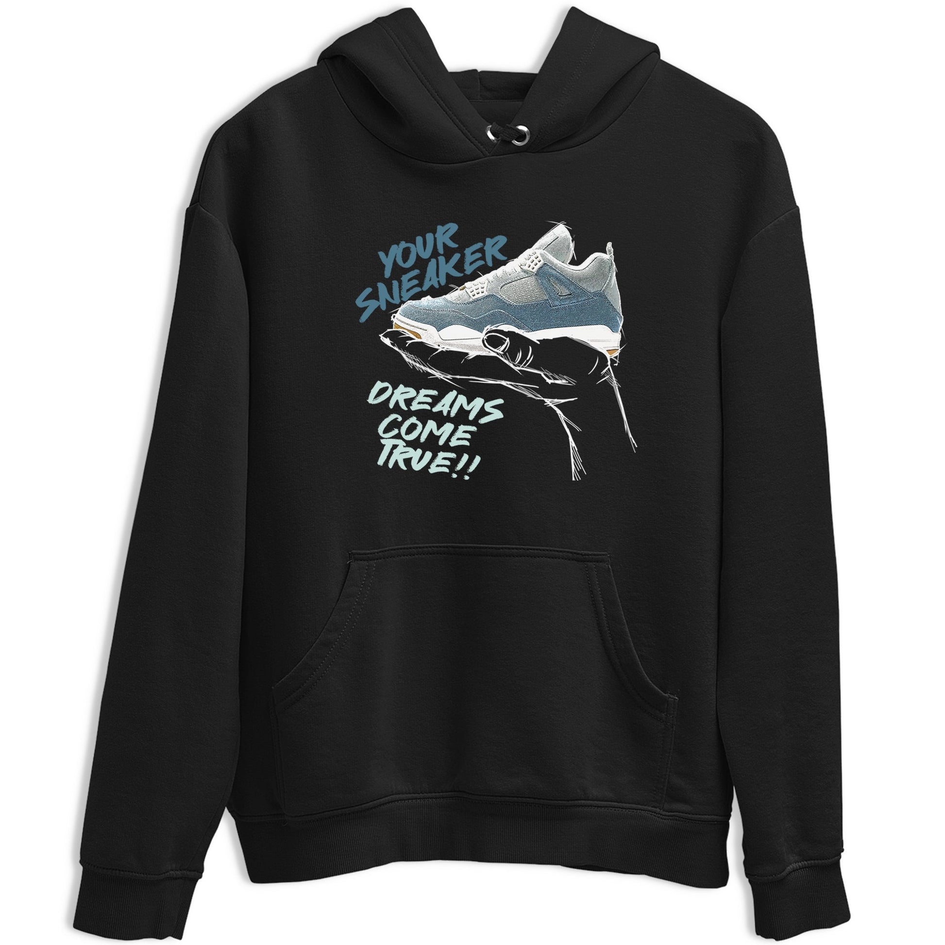 Sneaker match tees – Sneaker Tees To Match 4s Worn Blue Air Jordan 4 Denim Shoes – Sneaker Dreams Tee Black 2