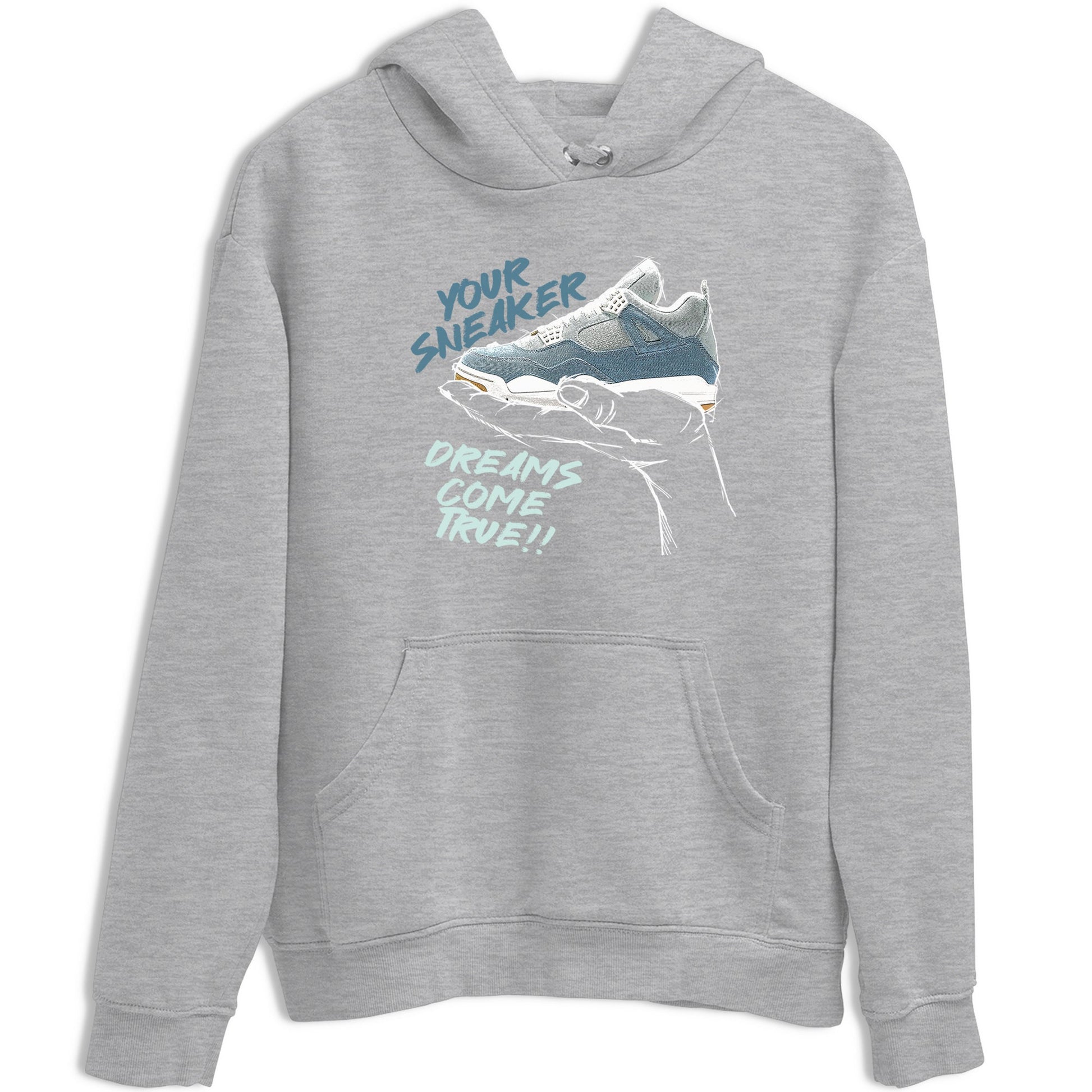 Sneaker match tees – Sneaker Tees To Match 4s Worn Blue Air Jordan 4 Denim Shoes – Sneaker Dreams Tee Heather Grey 2