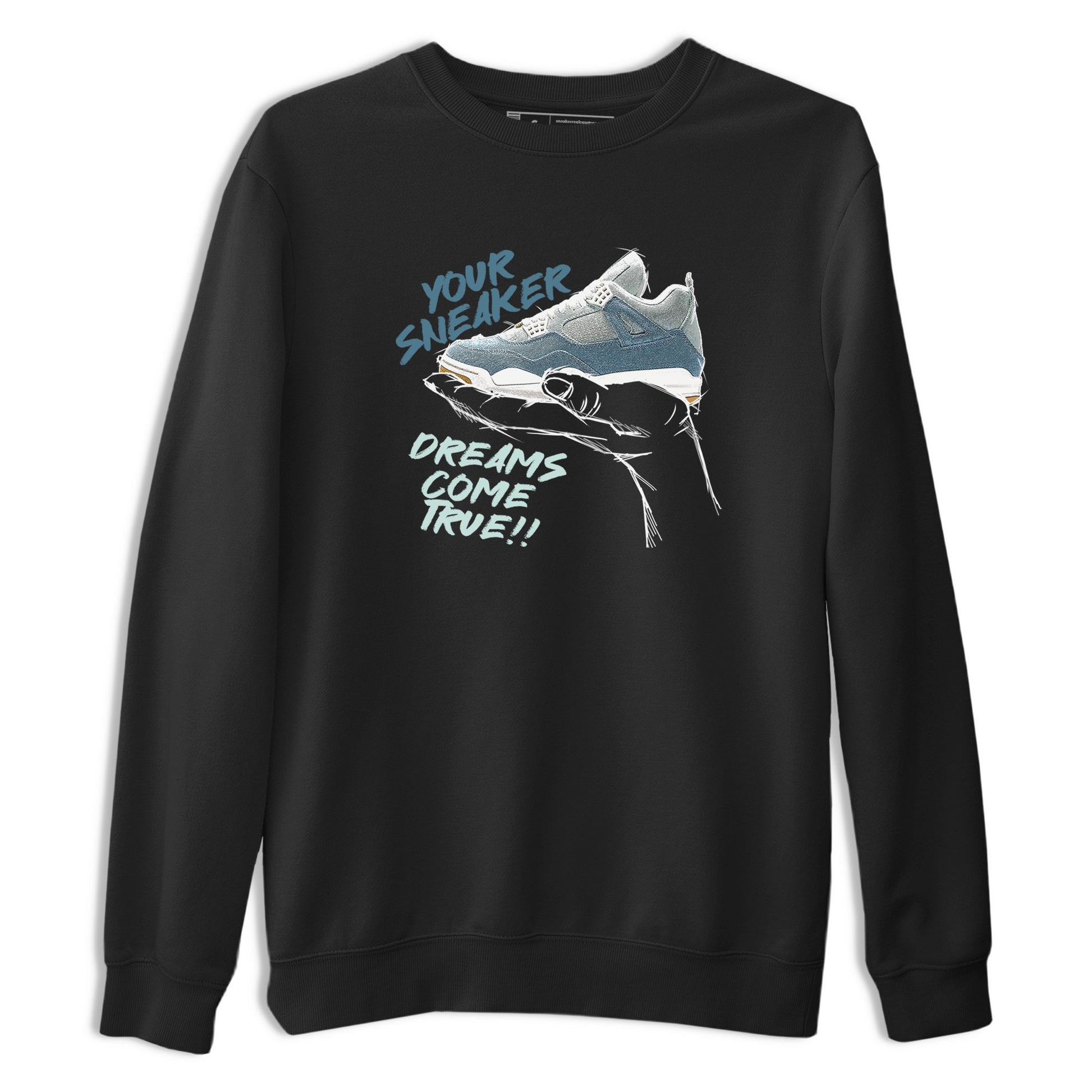 Sneaker match tees – Sneaker Tees To Match 4s Worn Blue Air Jordan 4 Denim Shoes – Sneaker Dreams Tee Black 2