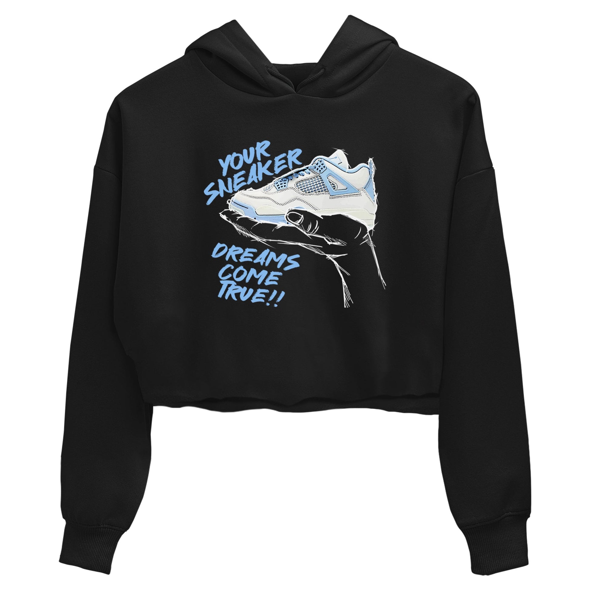4s Forget Me Not shirts to match jordans Sneaker Dreams sneaker match tees Air Jordan 4 Retro Forget Me Not match shoes to clothes SNRT Sneaker Tees unisex cotton Black 2 crop tee