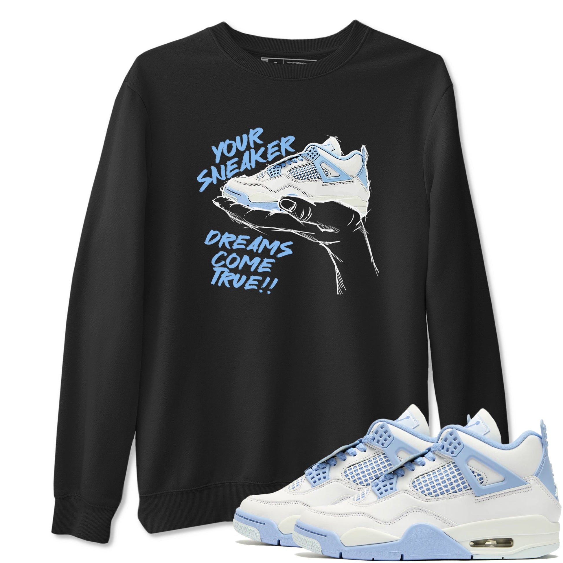 4s Forget Me Not shirts to match jordans Sneaker Dreams sneaker match tees Air Jordan 4 Retro Forget Me Not match shoes to clothes SNRT Sneaker Tees unisex cotton Black 1 shirts