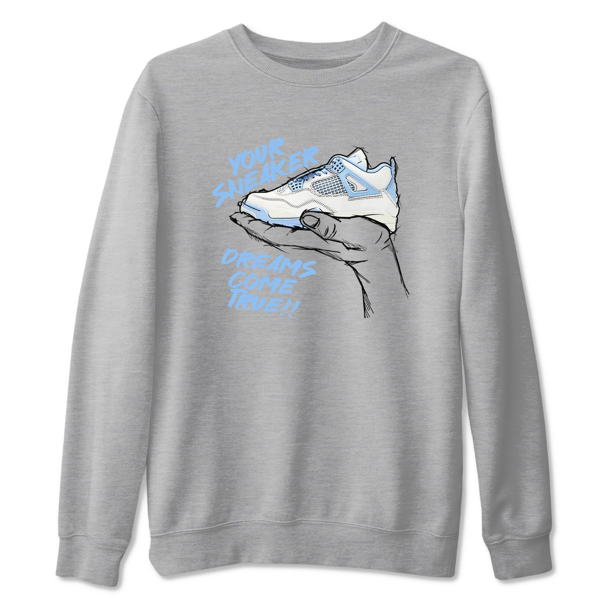 4s Forget Me Not shirts to match jordans Sneaker Dreams sneaker match tees Air Jordan 4 Retro Forget Me Not match shoes to clothes SNRT Sneaker Tees unisex cotton Heather Grey 2 shirts
