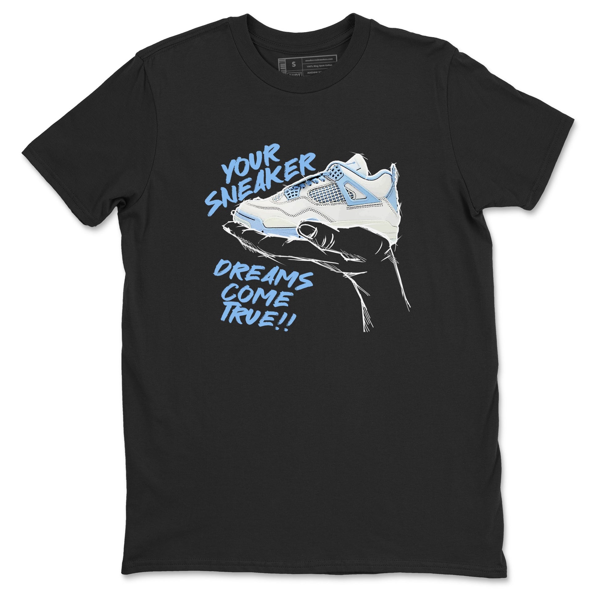 4s Forget Me Not shirts to match jordans Sneaker Dreams sneaker match tees Air Jordan 4 Retro Forget Me Not match shoes to clothes SNRT Sneaker Tees unisex cotton Black 2 shirts