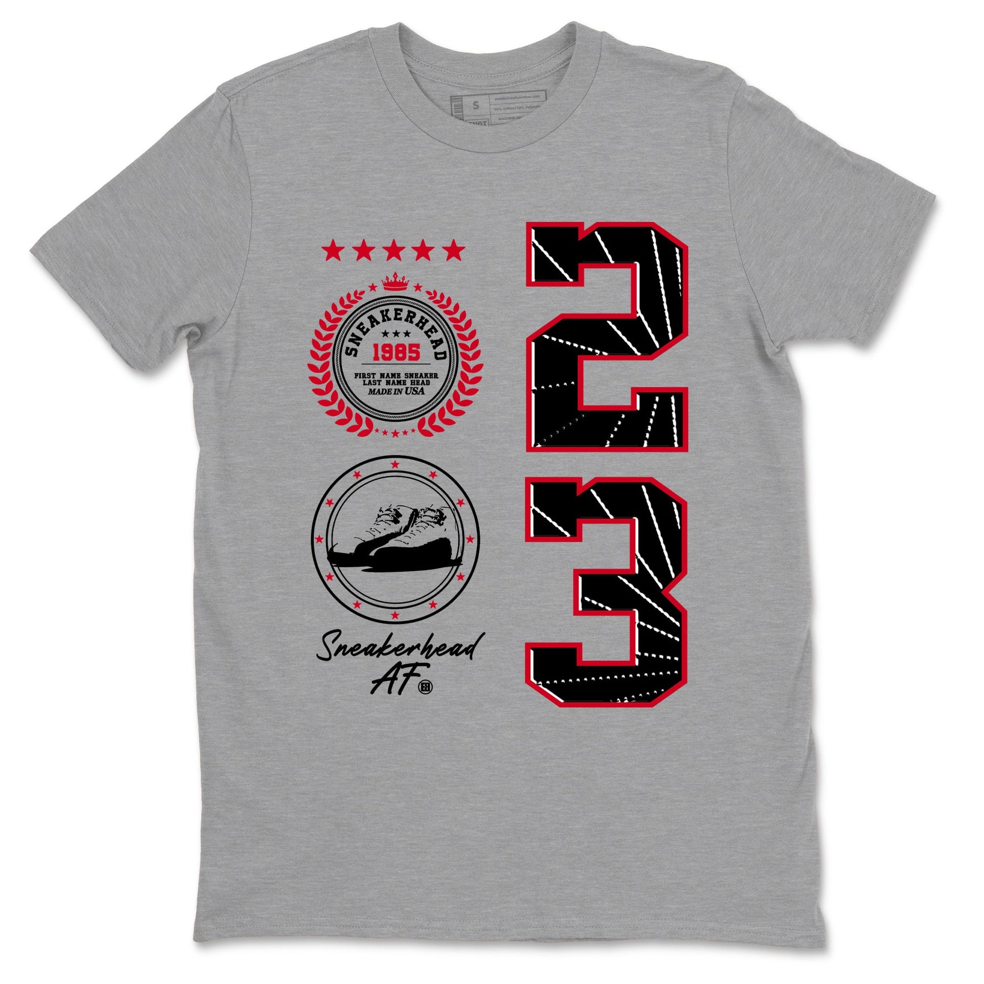12s Flu Game shirts to match jordans Sneaker Emblem best t shirts to wear with jordans AJ12 Retro Flu Game match shoes to clothes SNRT Sneaker Tees unisex cotton Heather Grey 2 shirts