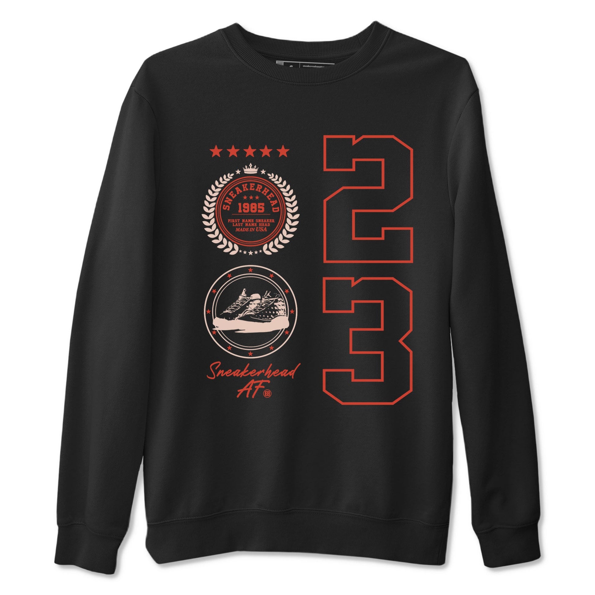AJ13 Dune Red shirts to match jordans Sneaker Emblem sneaker match tees Air Jordan 13 Dune Red SNRT Sneaker Tees streetwear brand Black 2 unisex cotton tee