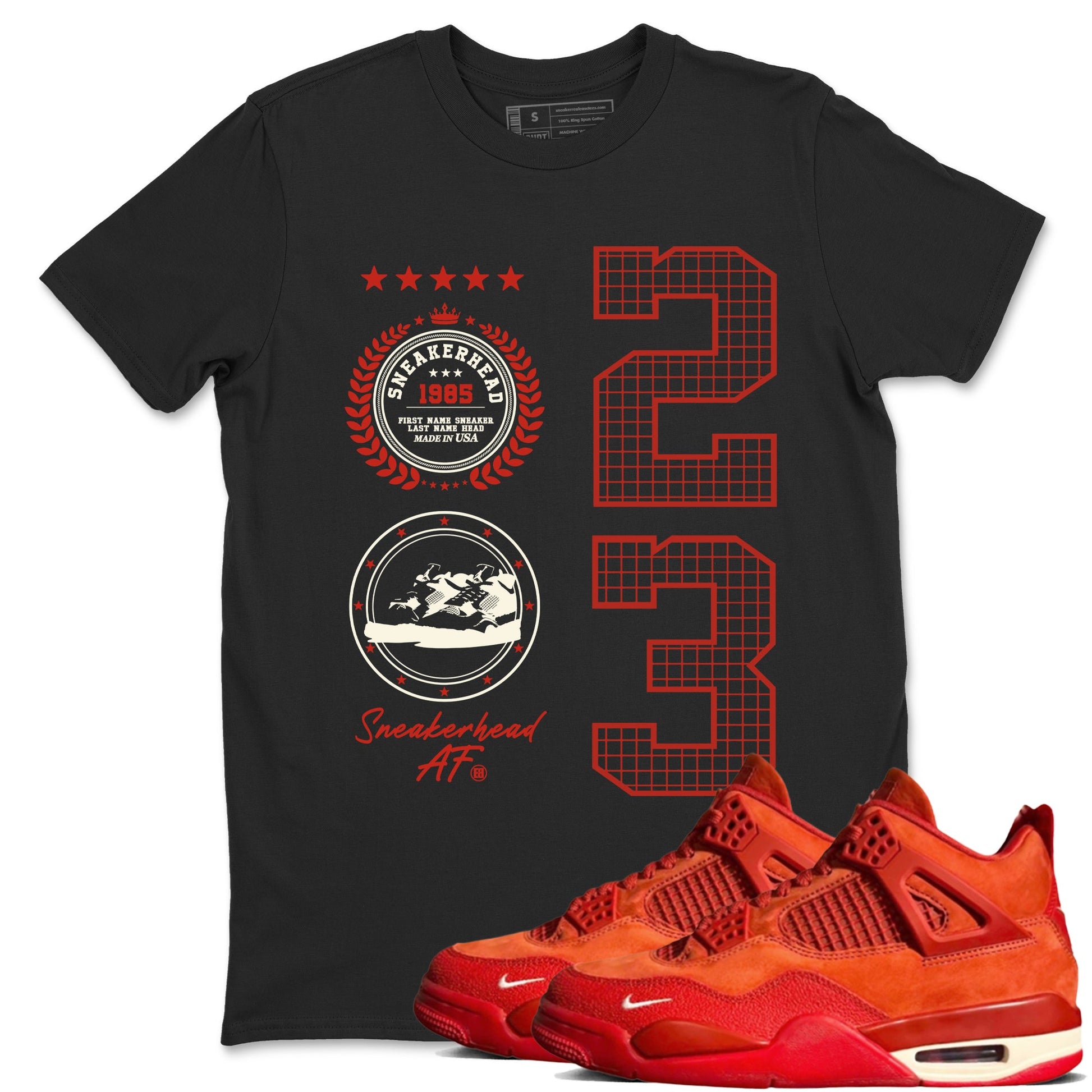 4s Brick By Brick best t shirts to wear with jordans Sneaker Emblem sneaker match tees Nigel Sylvester x Air Jordan 4 Brick by Brick match shoes to clothes SNRT Sneaker Tees unisex cotton Black 1 shirts