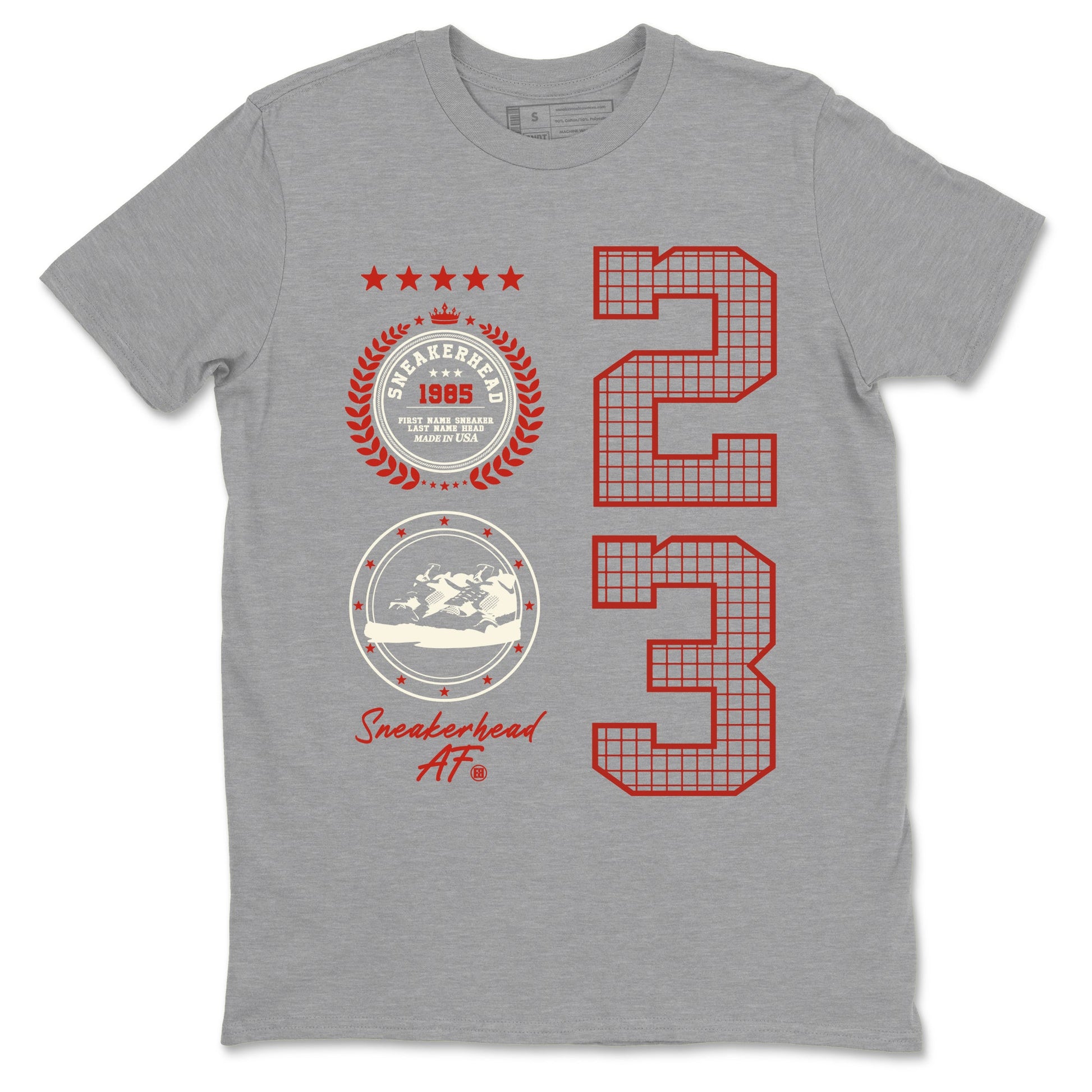 4s Brick By Brick best t shirts to wear with jordans Sneaker Emblem sneaker match tees Nigel Sylvester x Air Jordan 4 Brick by Brick match shoes to clothes SNRT Sneaker Tees unisex cotton Heather Grey 2 shirts