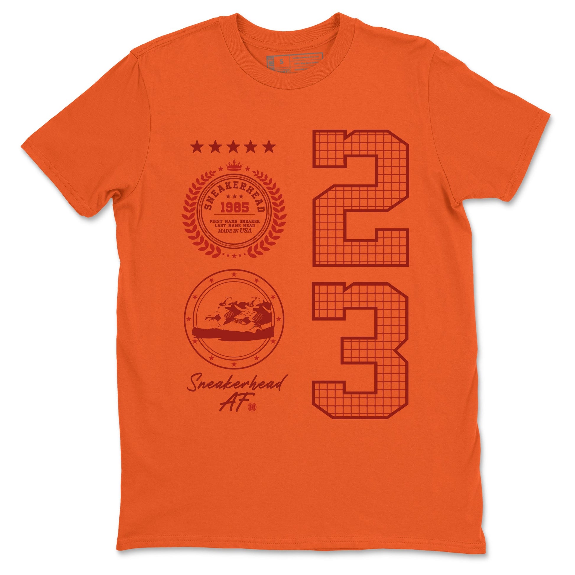 4s Brick By Brick best t shirts to wear with jordans Sneaker Emblem sneaker match tees Nigel Sylvester x Air Jordan 4 Brick by Brick match shoes to clothes SNRT Sneaker Tees unisex cotton Orange 2 shirts